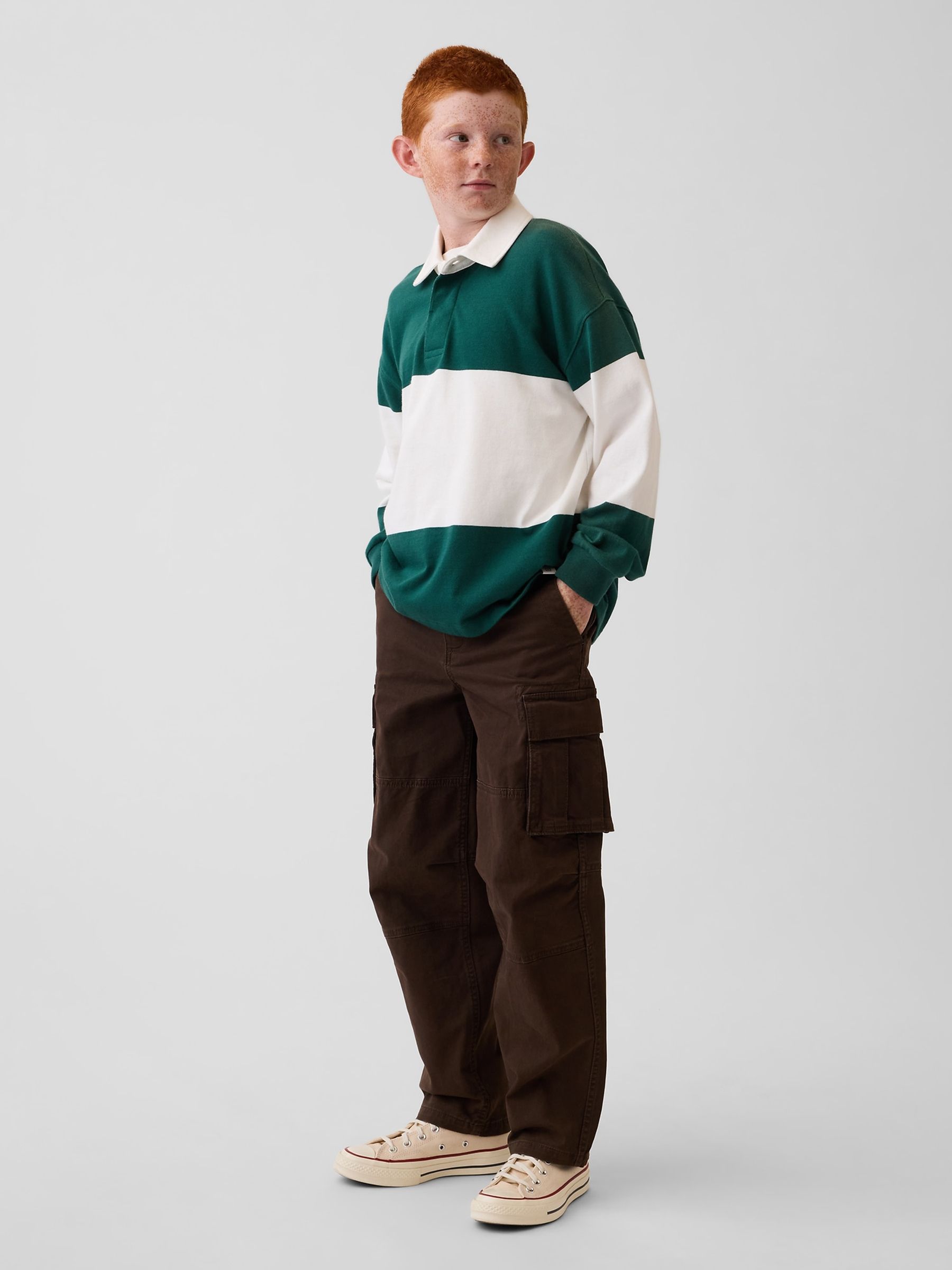 Dark Brown Loose Cargo Trousers - Image 3 of 5