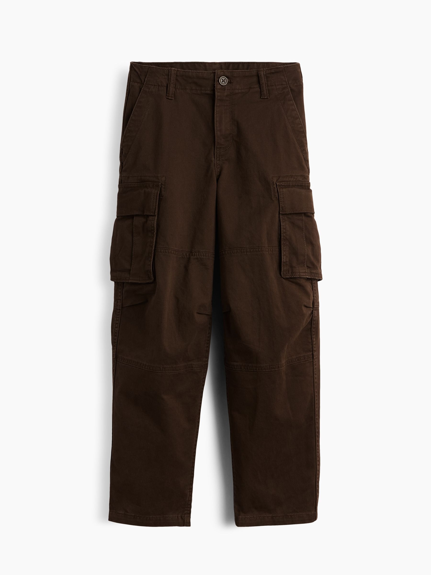 Dark Brown Loose Cargo Trousers - Image 4 of 5