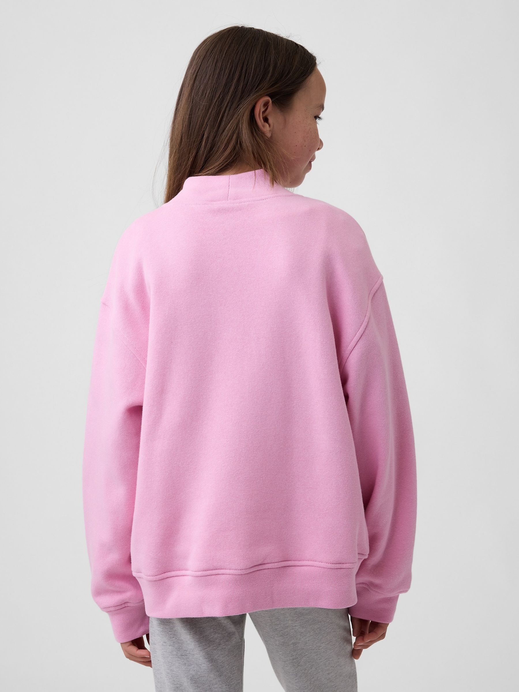 Pink Oversized Mock Neck Logo Sweatshirt - Image 2 of 4 Pink Oversized Mock Neck Logo Sweatshirt - Image 2 of 4