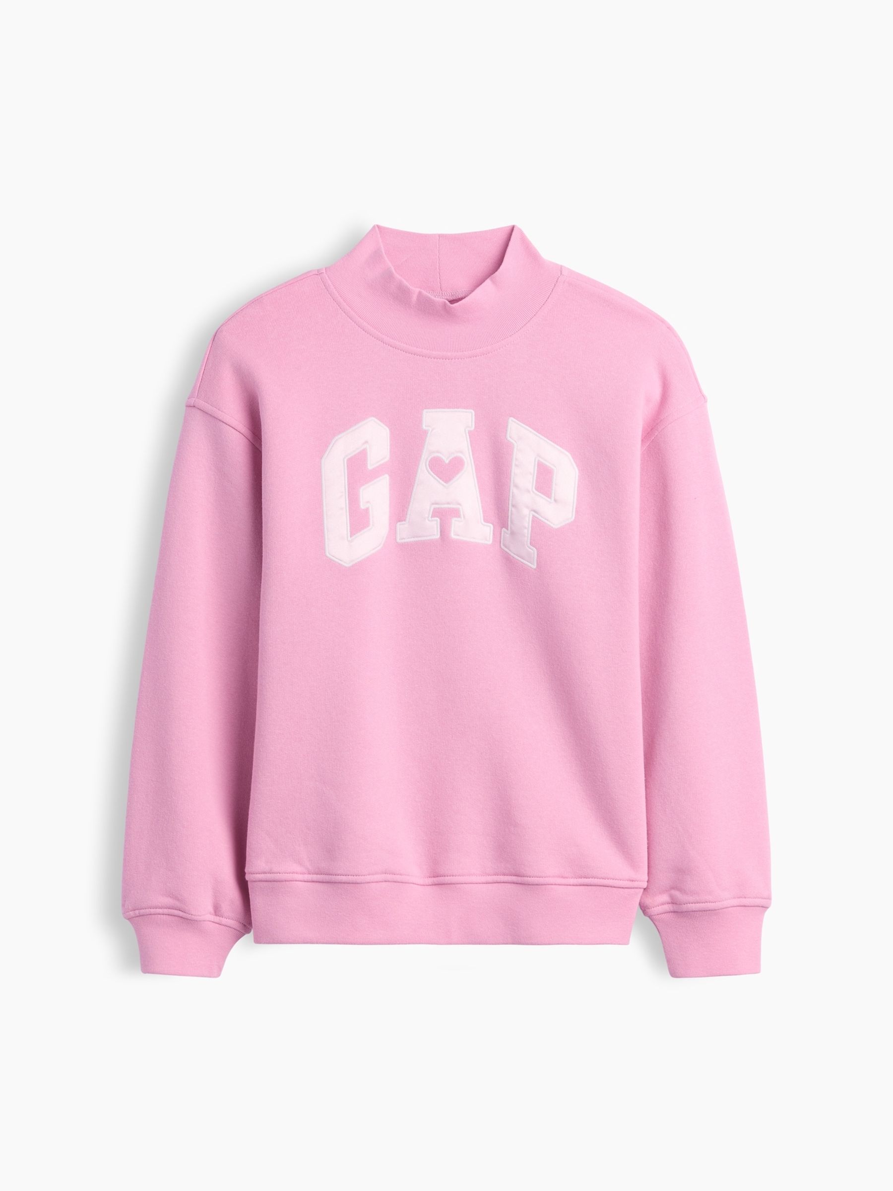 Pink Oversized Mock Neck Logo Sweatshirt - Image 3 of 4