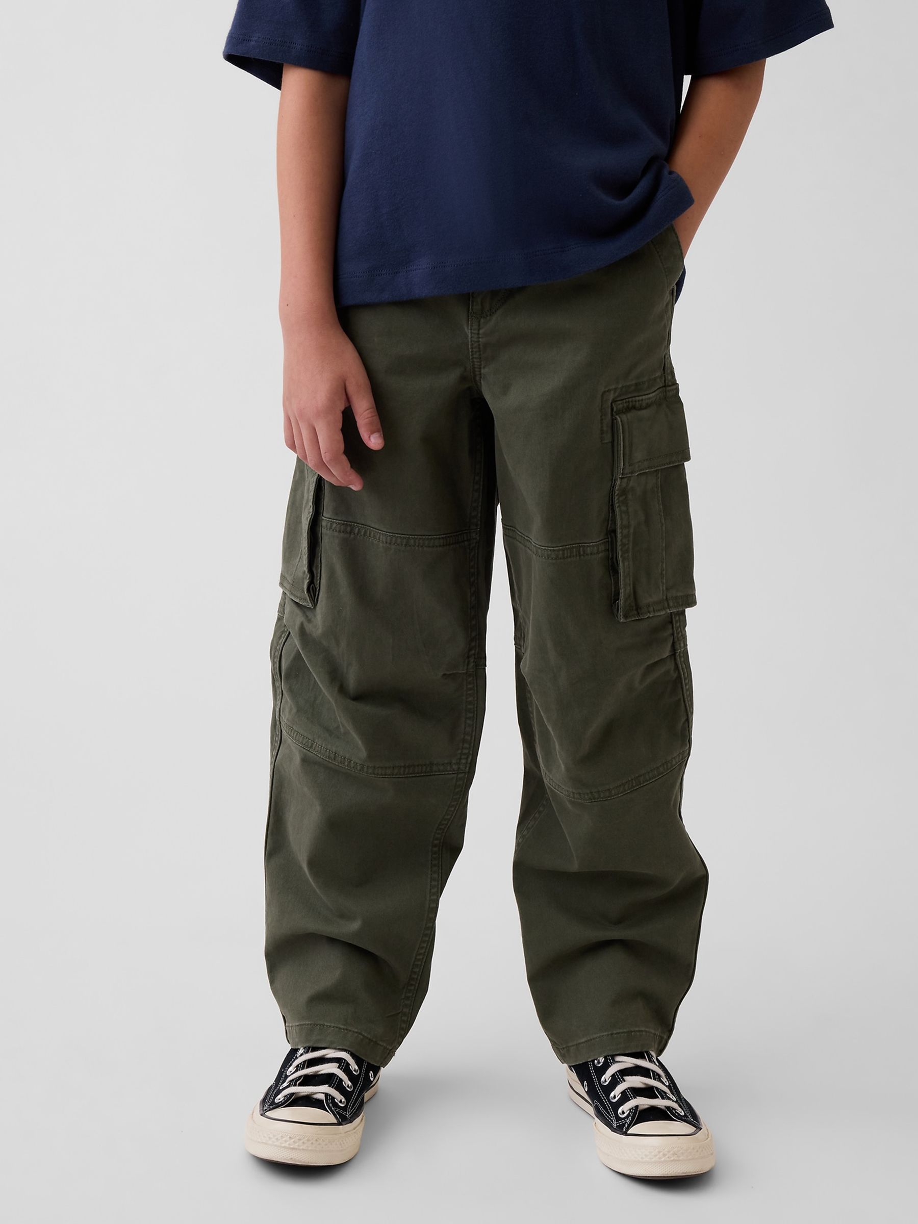 Green Loose Cargo Trousers - Image 1 of 4