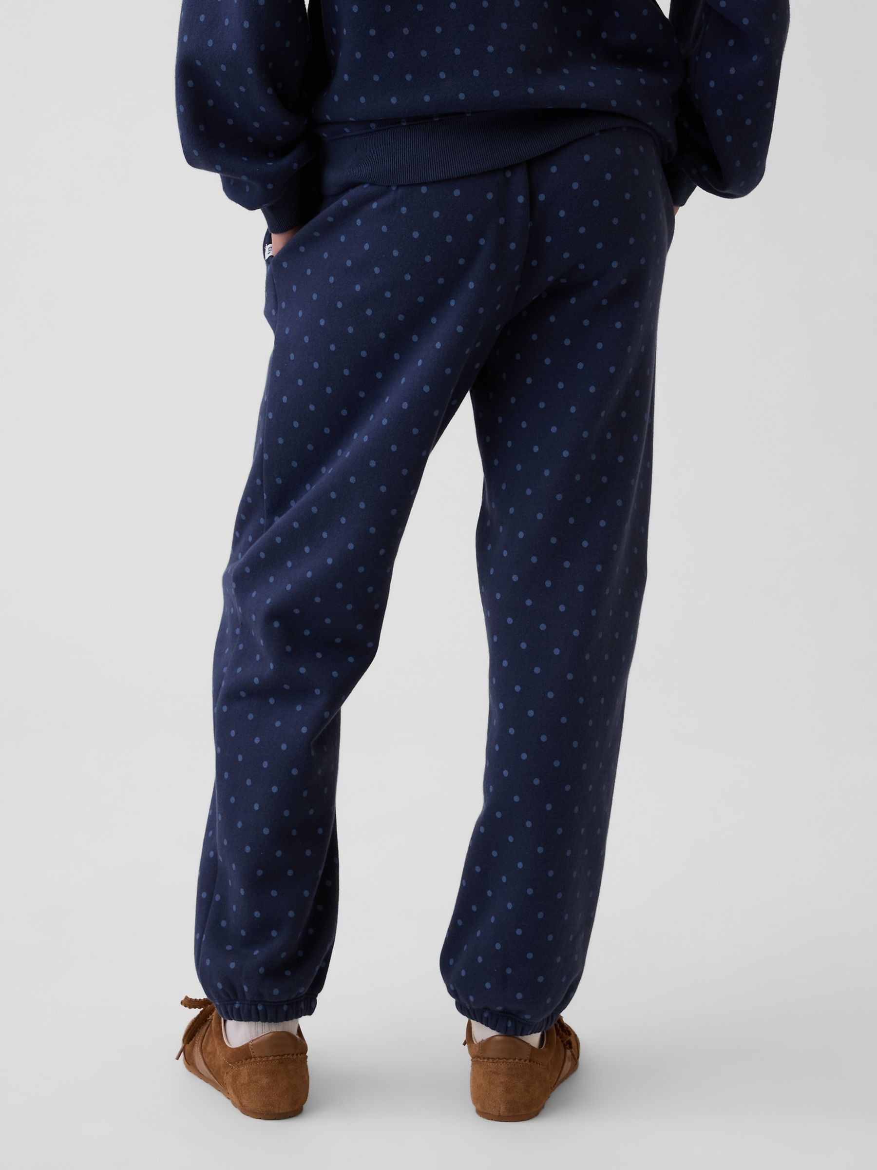 Navy Polka Dot Vintage Soft Relaxed Joggers - Image 2 of 4 Navy Polka Dot Vintage Soft Relaxed Joggers - Image 2 of 4