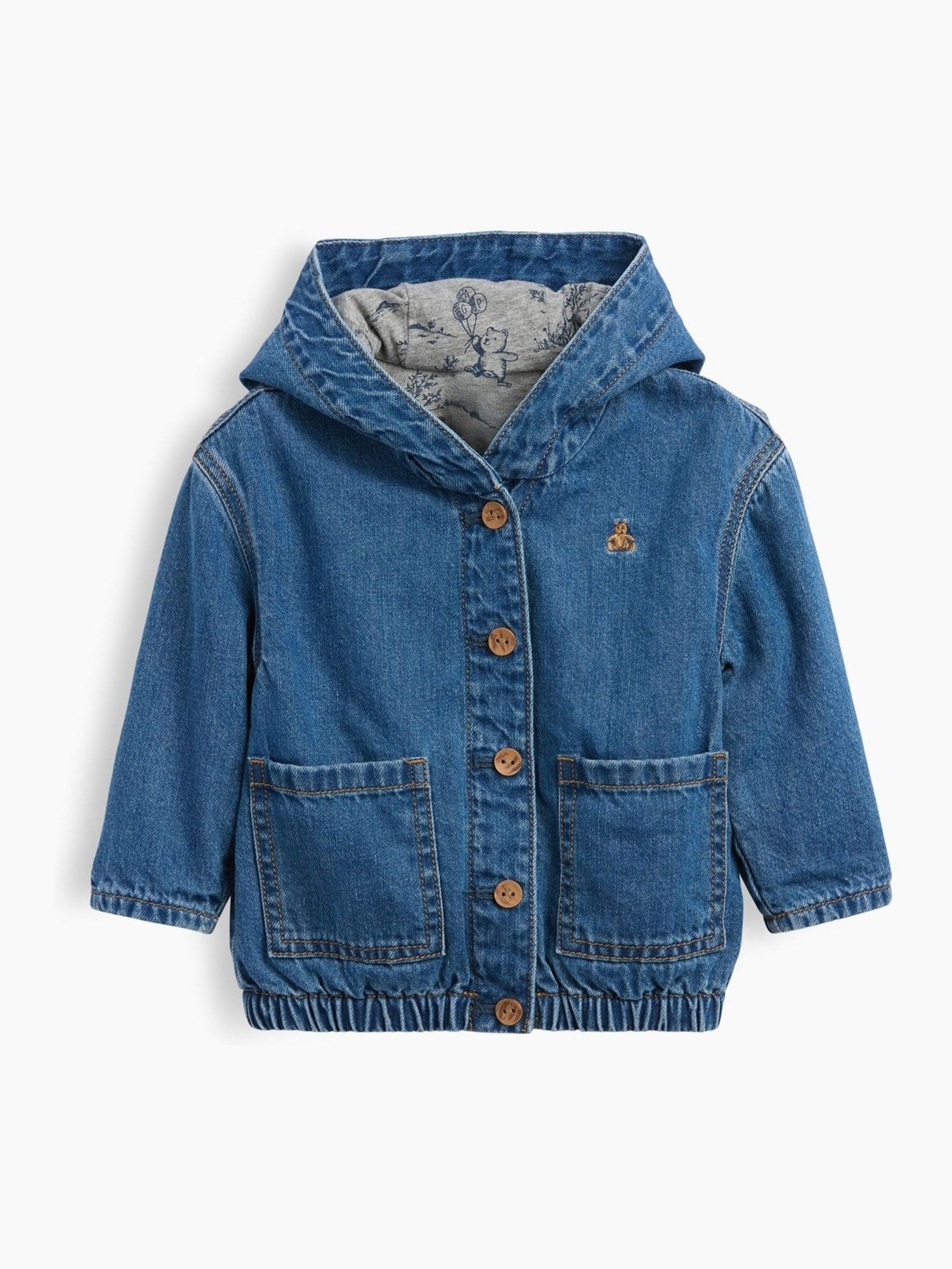 Medium Wash Denim Brannan Bear Hooded Jacket - Image 1 of 3