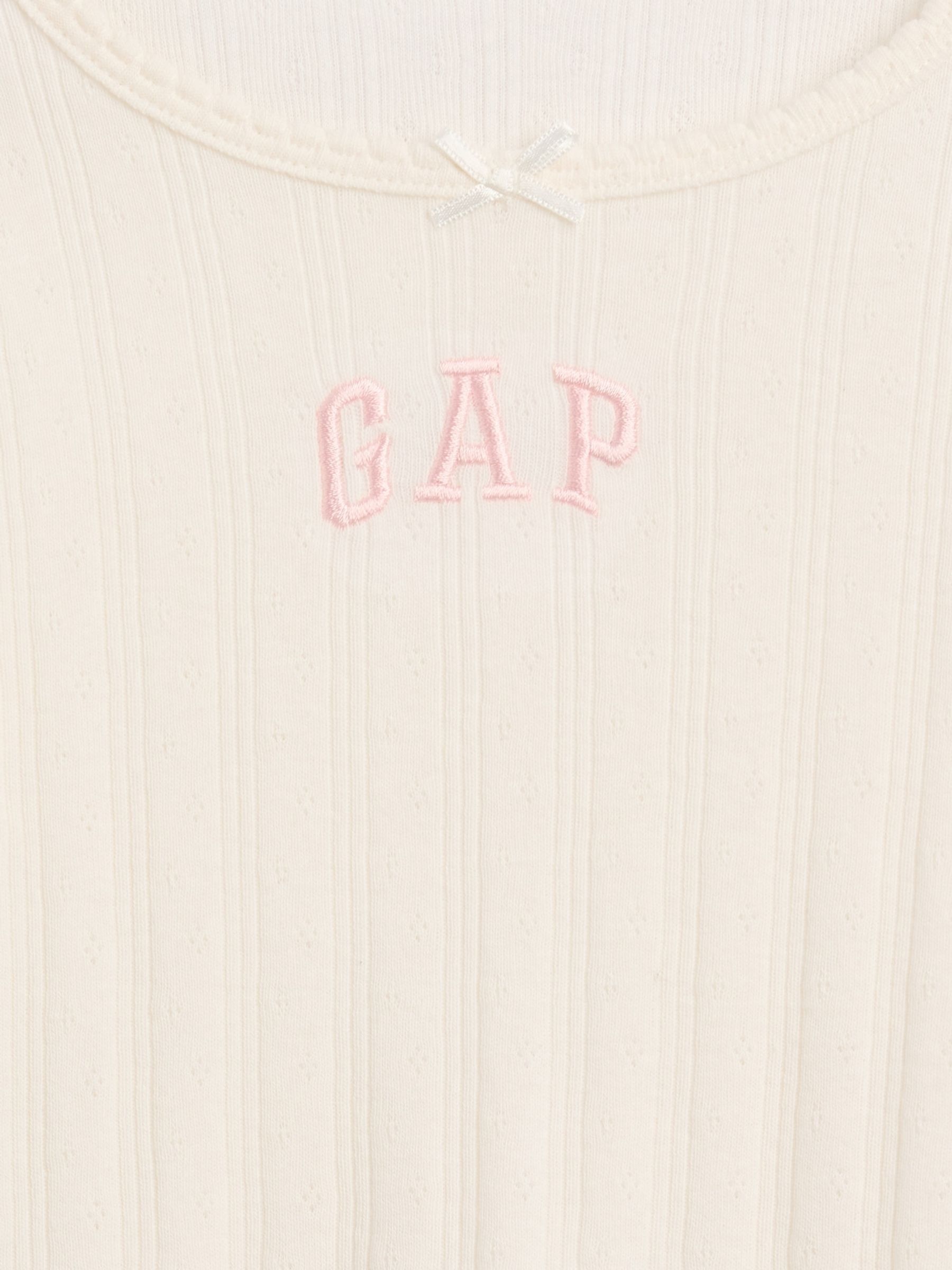 Cream Arch Logo Pointelle Long Sleeve T-Shirt - Image 3 of 3
