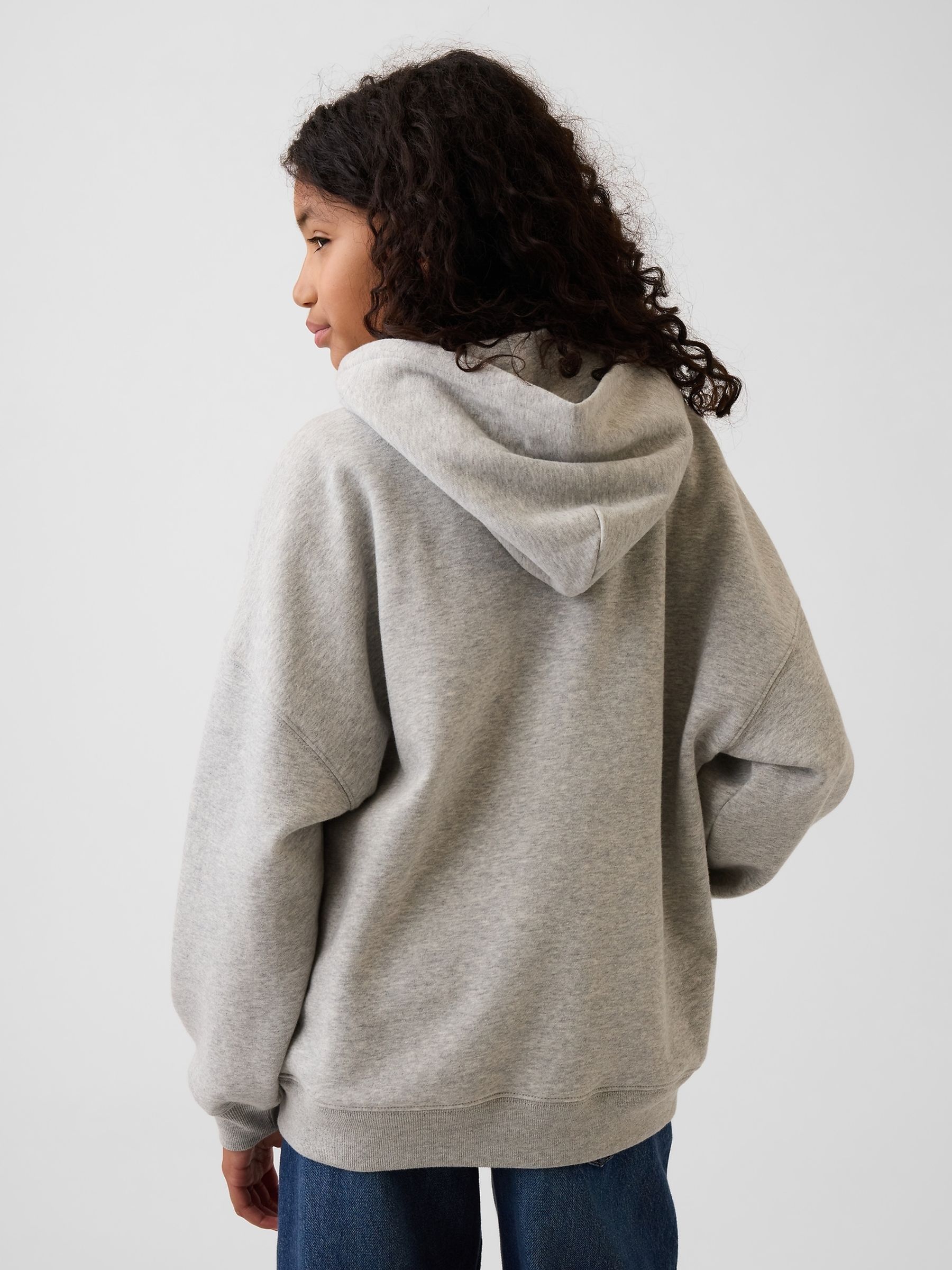 Grey/Blue Floral VintageSoft Oversized Logo Hoodie - Image 2 of 4 Grey/Blue Floral VintageSoft Oversized Logo Hoodie - Image 2 of 4