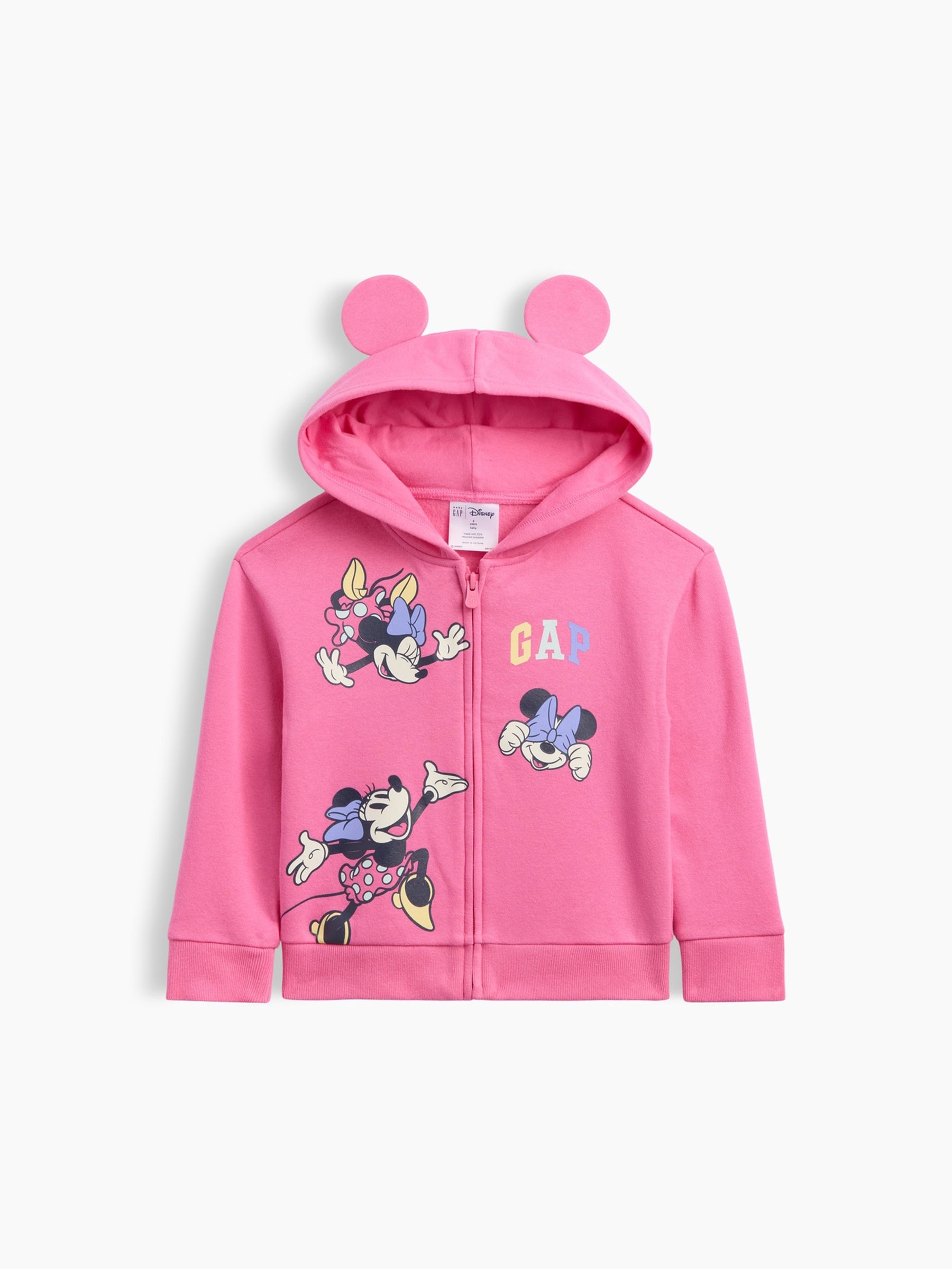Pink × Disney Minnie Mouse Relaxed Graphic Zip Hoodie - Image 1 of 3