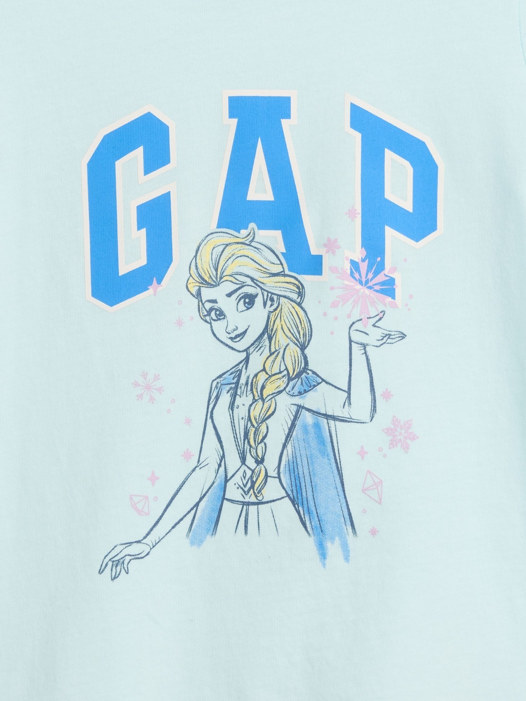 Blue Elsa Disney Frozen Logo Short Sleeve T-Shirt - Image 3 of 3 Blue Elsa Disney Frozen Logo Short Sleeve T-Shirt - Image 3 of 3