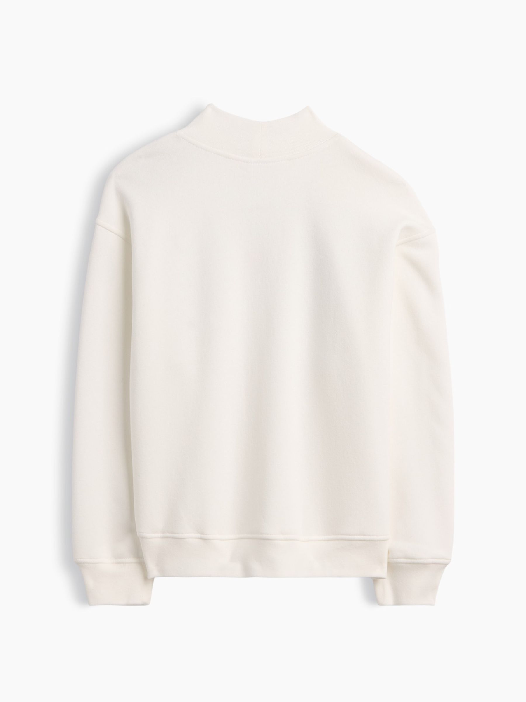 White Oversized Mock Neck Logo Sweatshirt - Image 2 of 3 White Oversized Mock Neck Logo Sweatshirt - Image 2 of 3