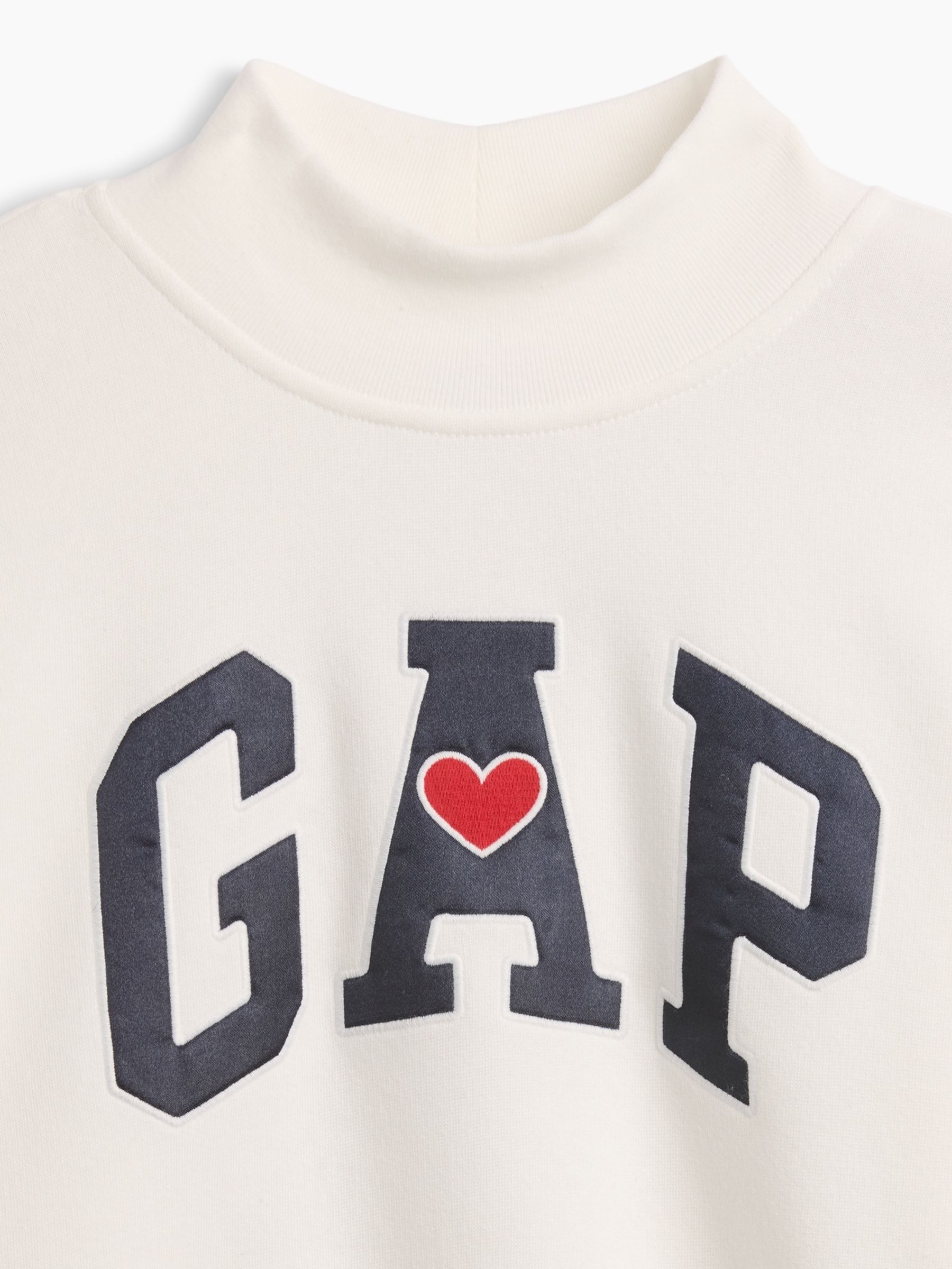 White Oversized Mock Neck Logo Sweatshirt - Image 3 of 3 White Oversized Mock Neck Logo Sweatshirt - Image 3 of 3