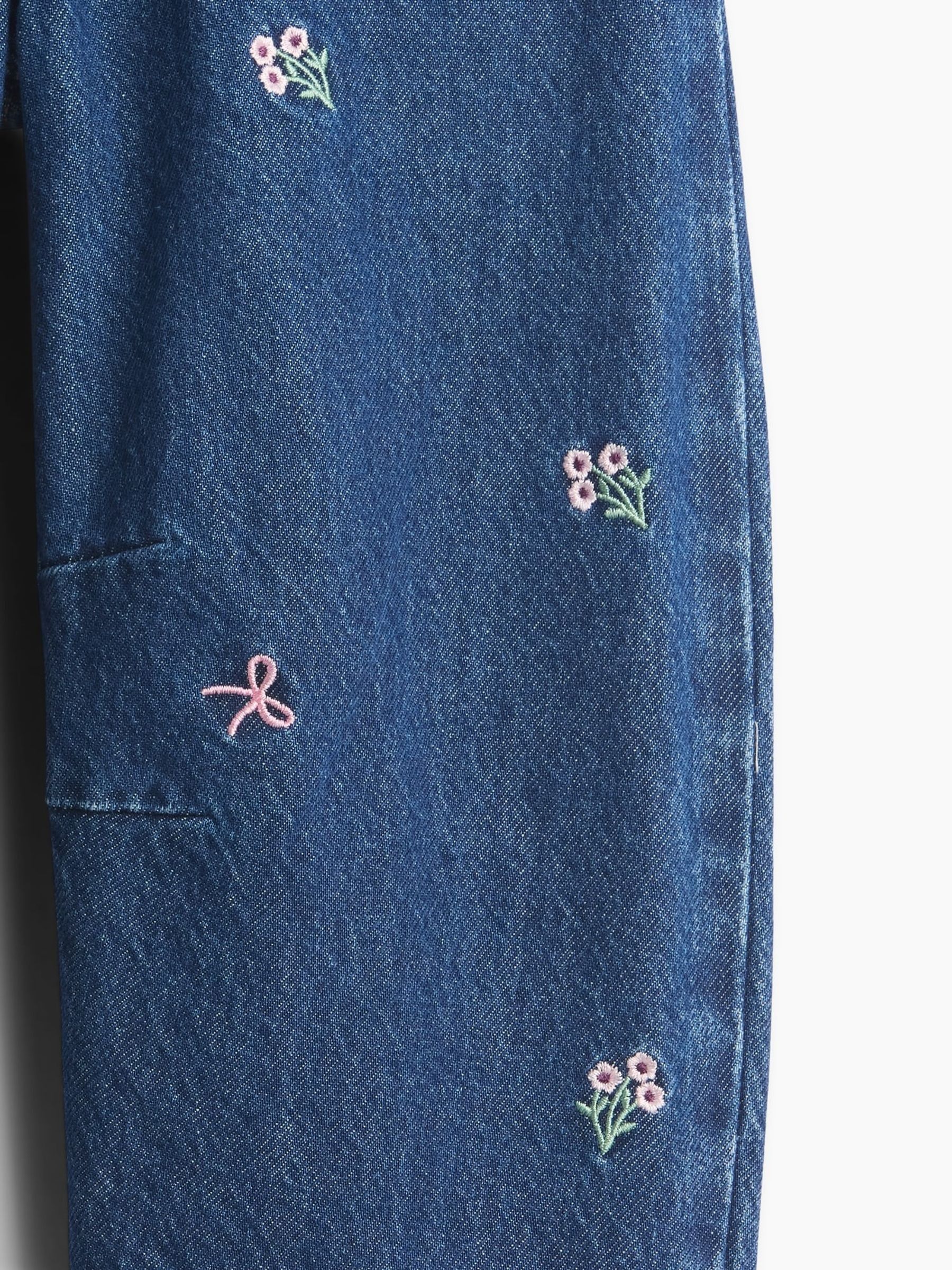 Medium Wash Bow Embroidered Horseshoe Jeans - Image 3 of 3