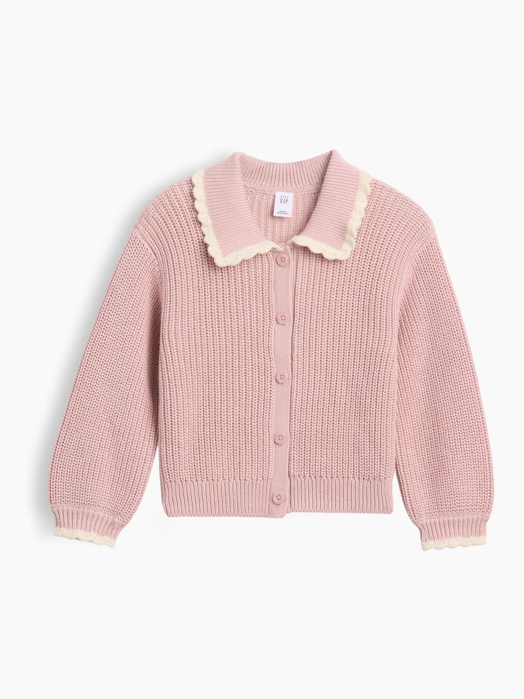 Pink Baby and Toddler Collared Cardigan Jumper - Image 1 of 3