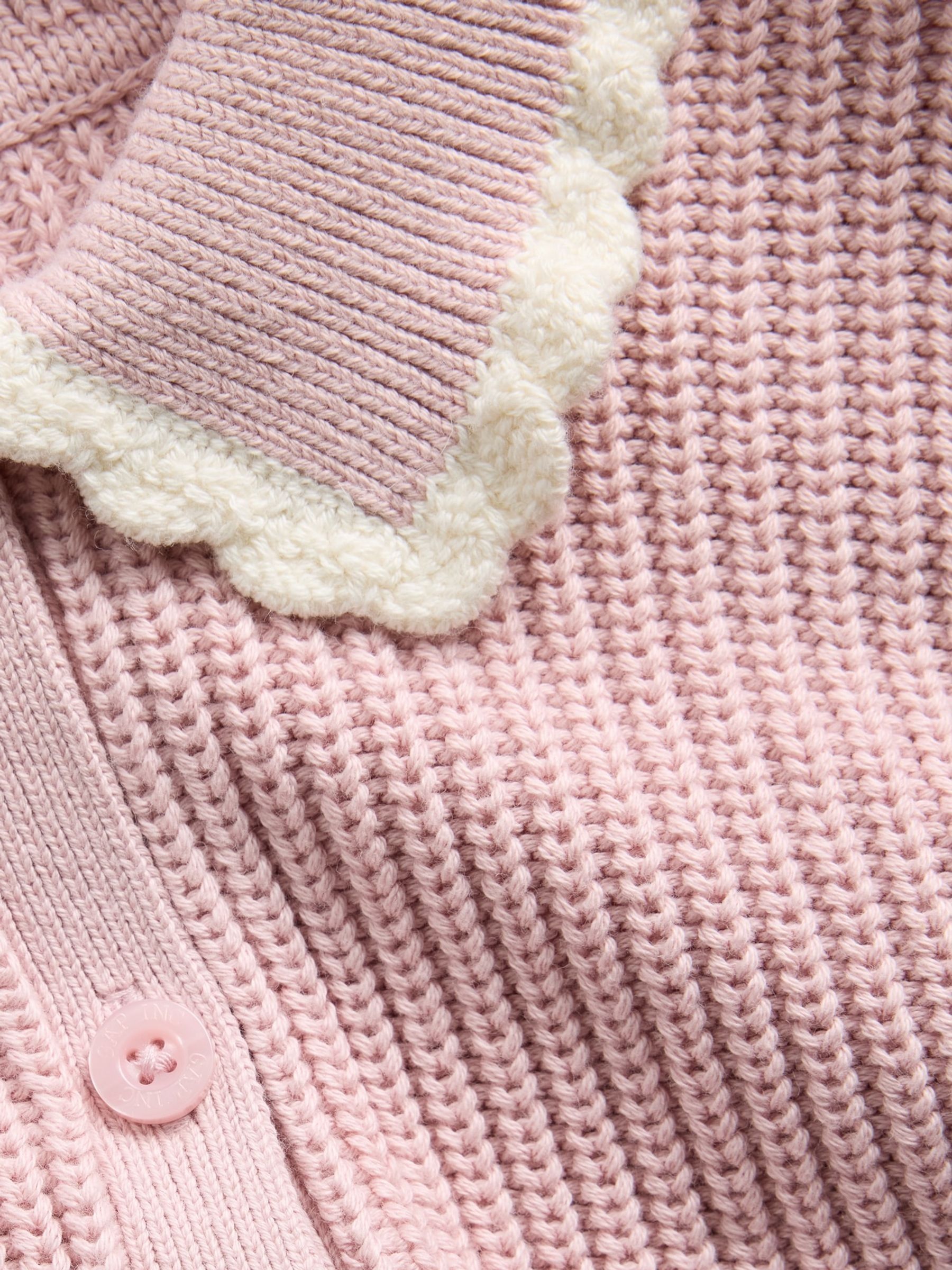 Pink Baby and Toddler Collared Cardigan Jumper - Image 3 of 3