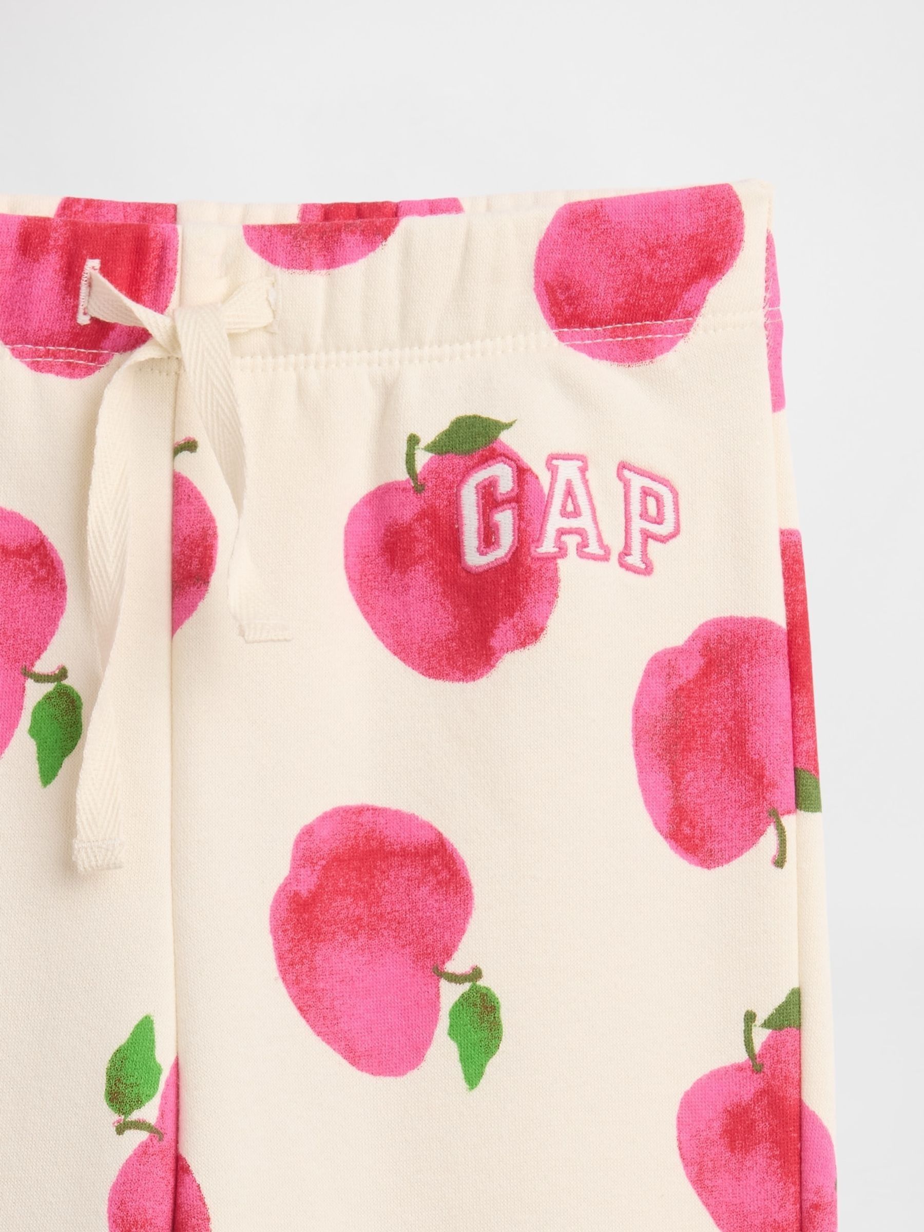 Cream/Pink Apple Relaxed Pull On Logo Joggers - Image 3 of 3 Cream/Pink Apple Relaxed Pull On Logo Joggers - Image 3 of 3