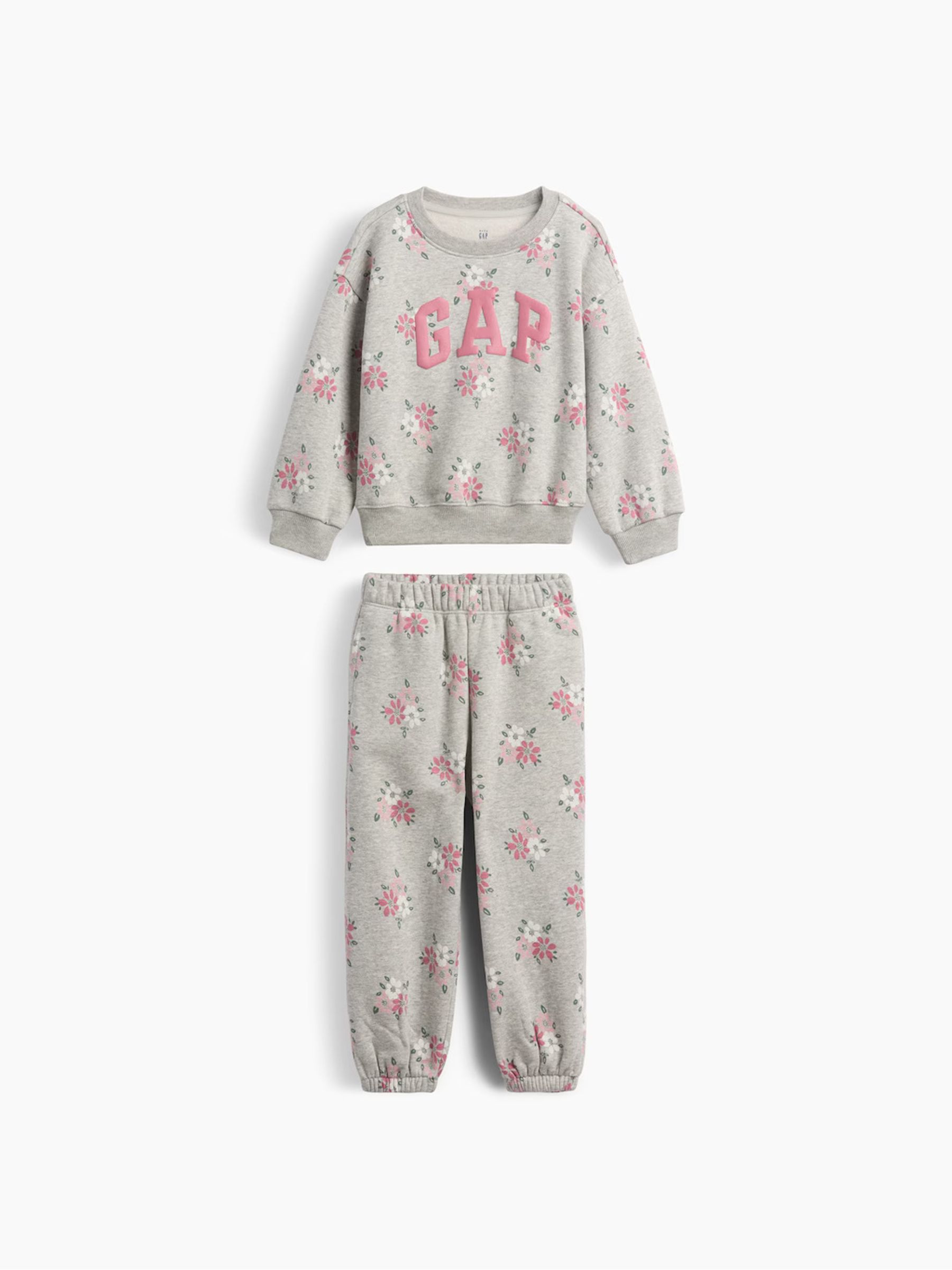 Grey Vintage Soft Floral Logo Sweat Set - Image 1 of 2