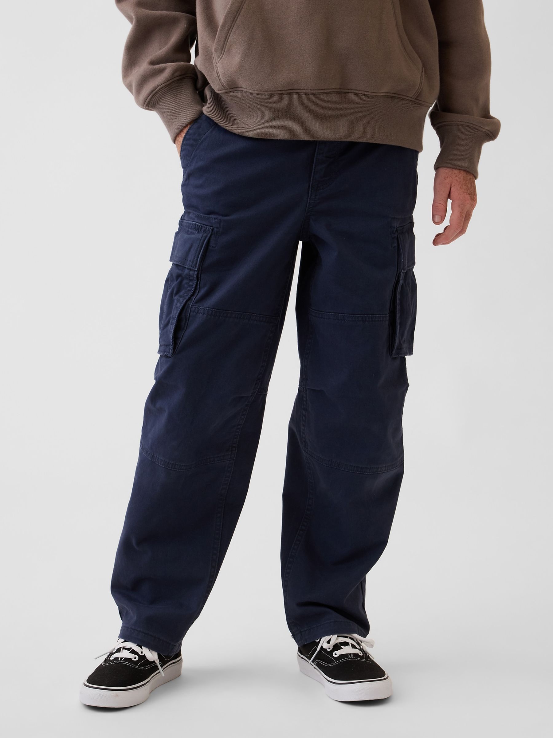 Navy Loose Cargo Trousers - Image 1 of 4