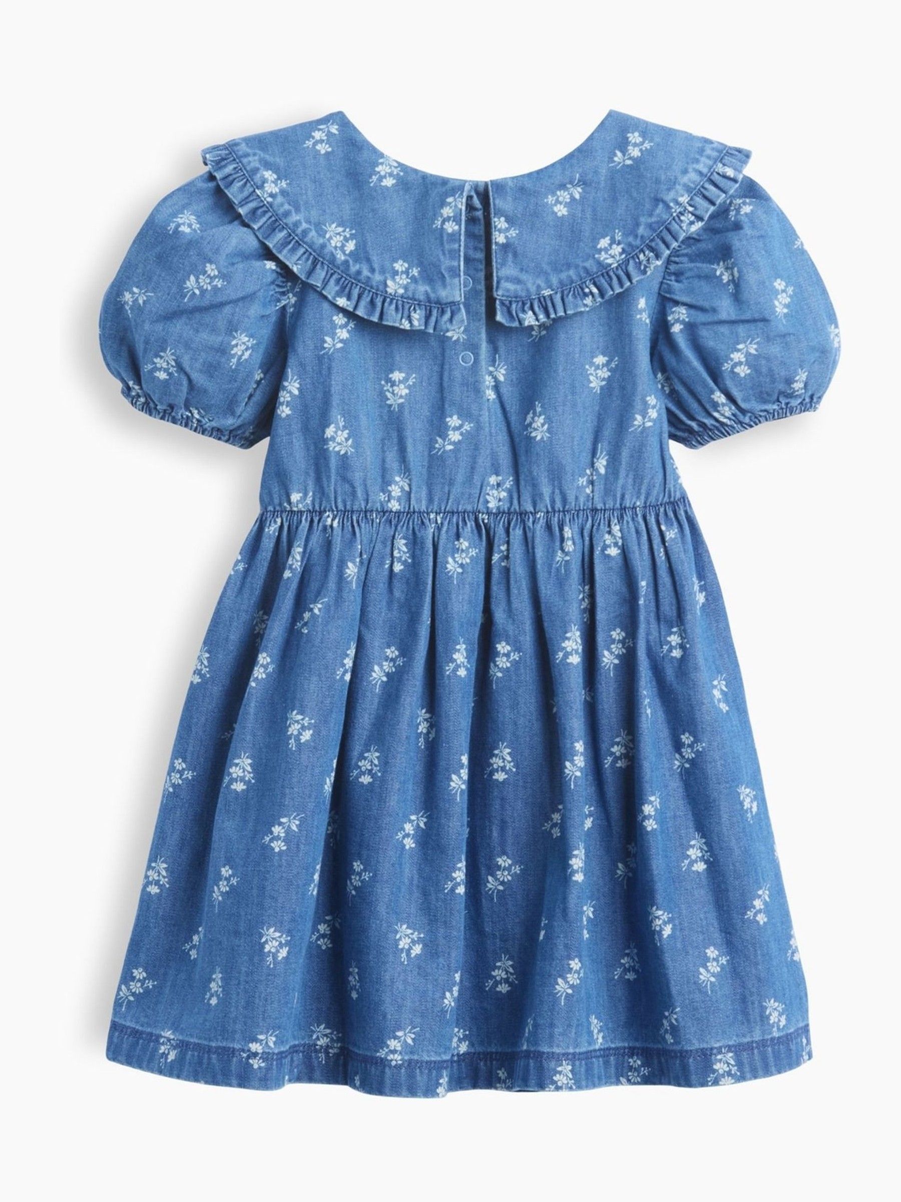 Blue Baby and Toddler Denim Collared Floral Dress - Image 3 of 3