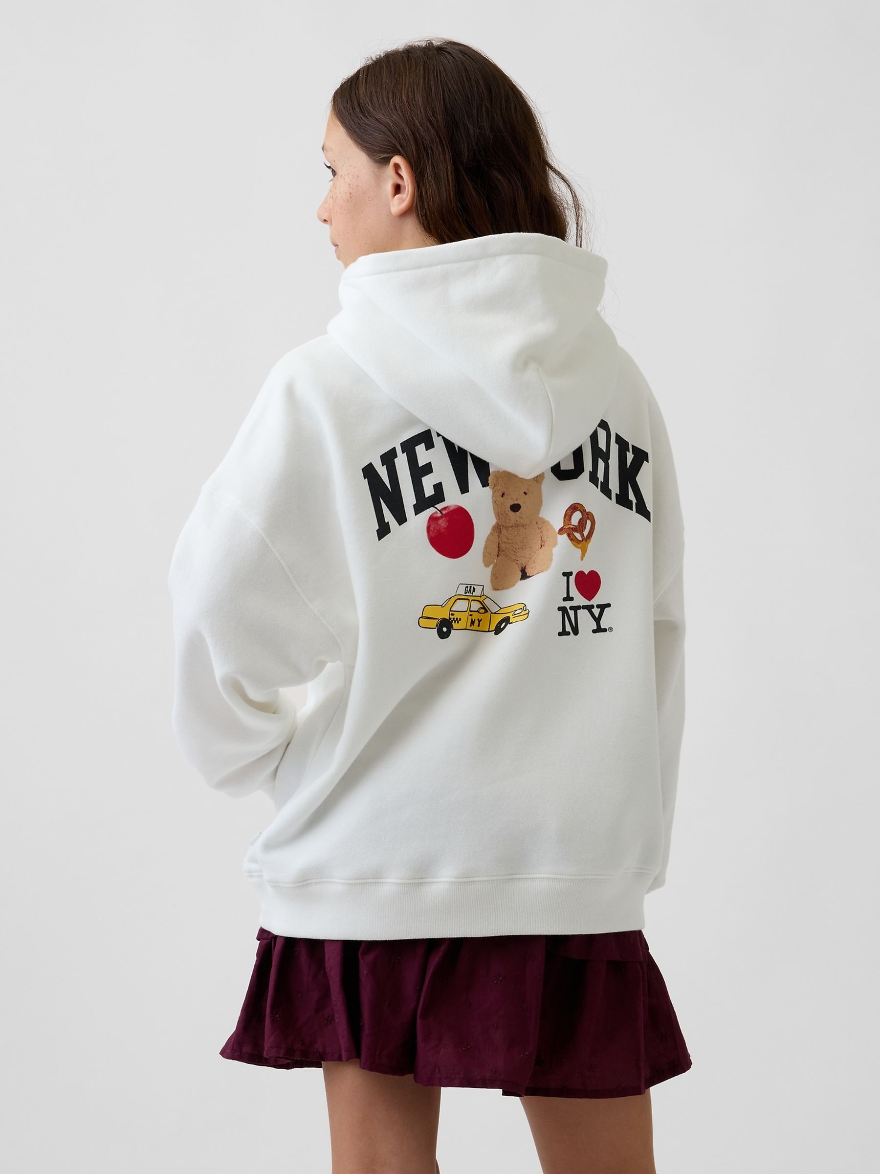 White VintageSoft Oversized I Heart NY Hoodie - Image 2 of 5