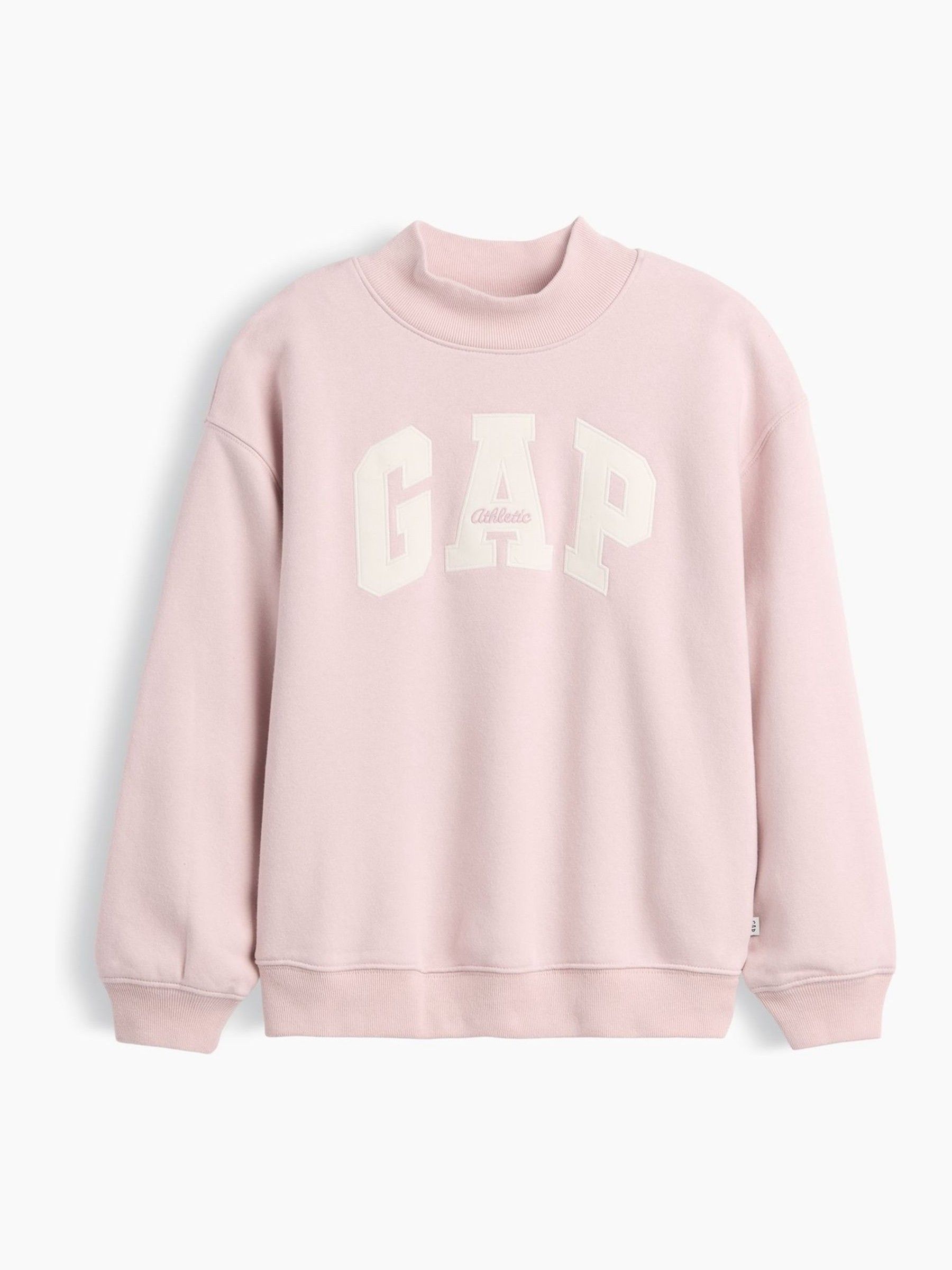 Light Pink VintageSoft Oversized Mock Neck Logo Sweatshirt - Image 1 of 2 Light Pink VintageSoft Oversized Mock Neck Logo Sweatshirt - Image 1 of 2