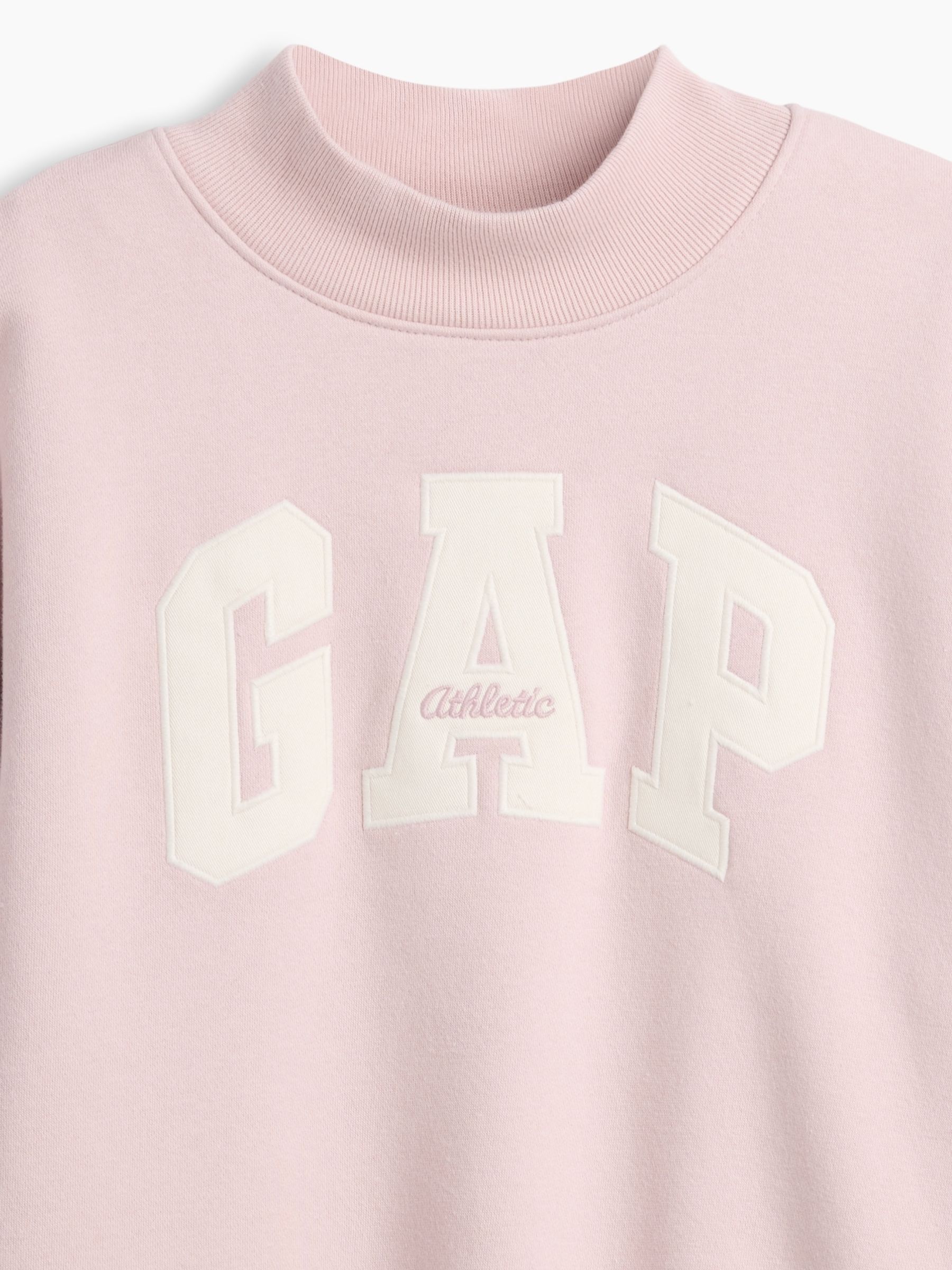 Light Pink VintageSoft Oversized Mock Neck Logo Sweatshirt - Image 2 of 2