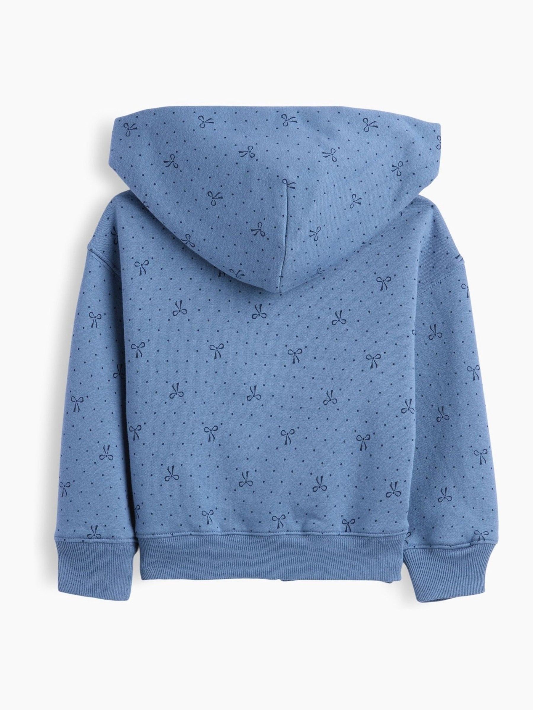 Blue Bow Vintage Soft Zip-Up Hoodie - Image 2 of 3 Blue Bow Vintage Soft Zip-Up Hoodie - Image 2 of 3