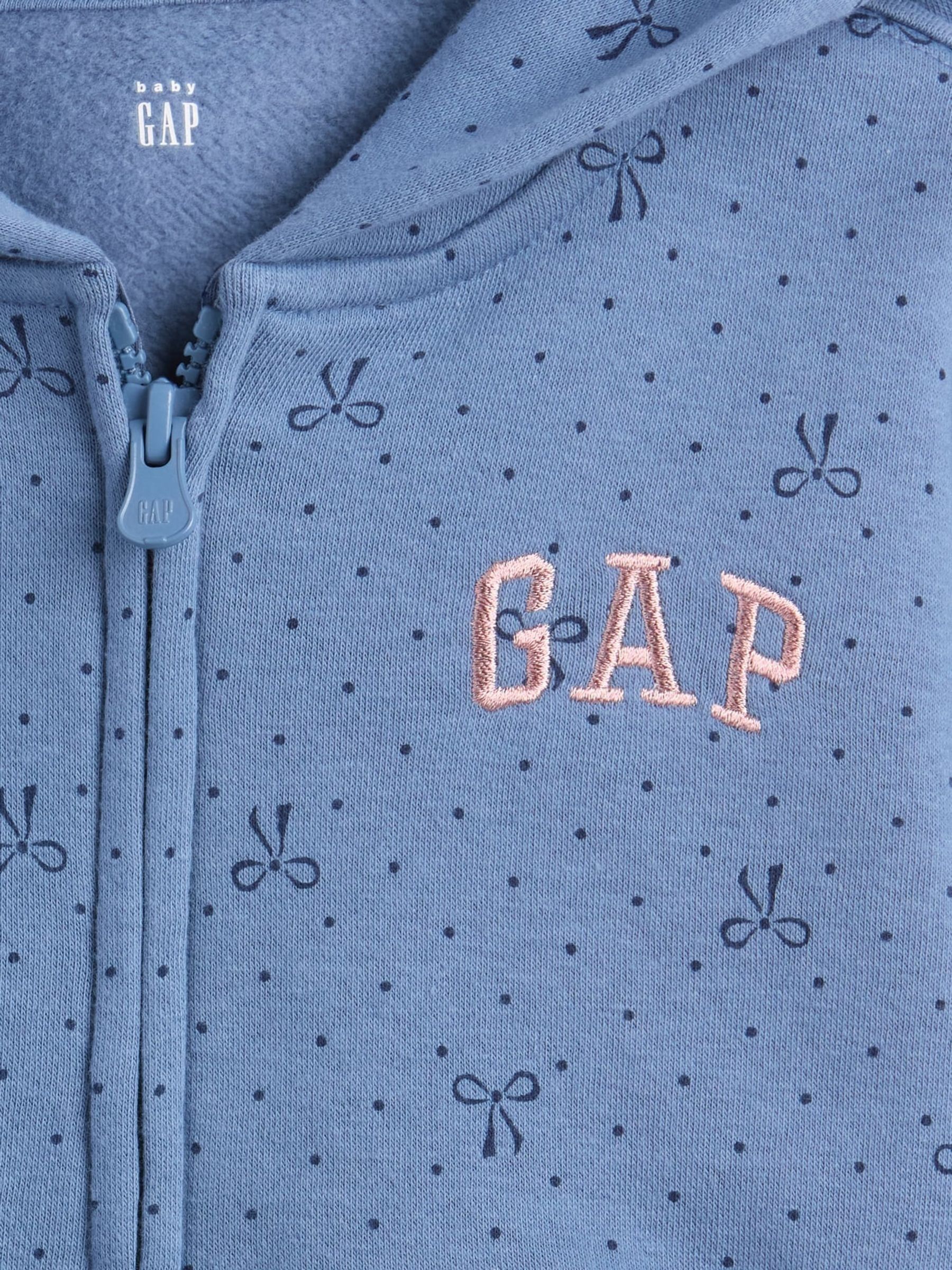 Blue Bow Vintage Soft Zip-Up Hoodie - Image 3 of 3
