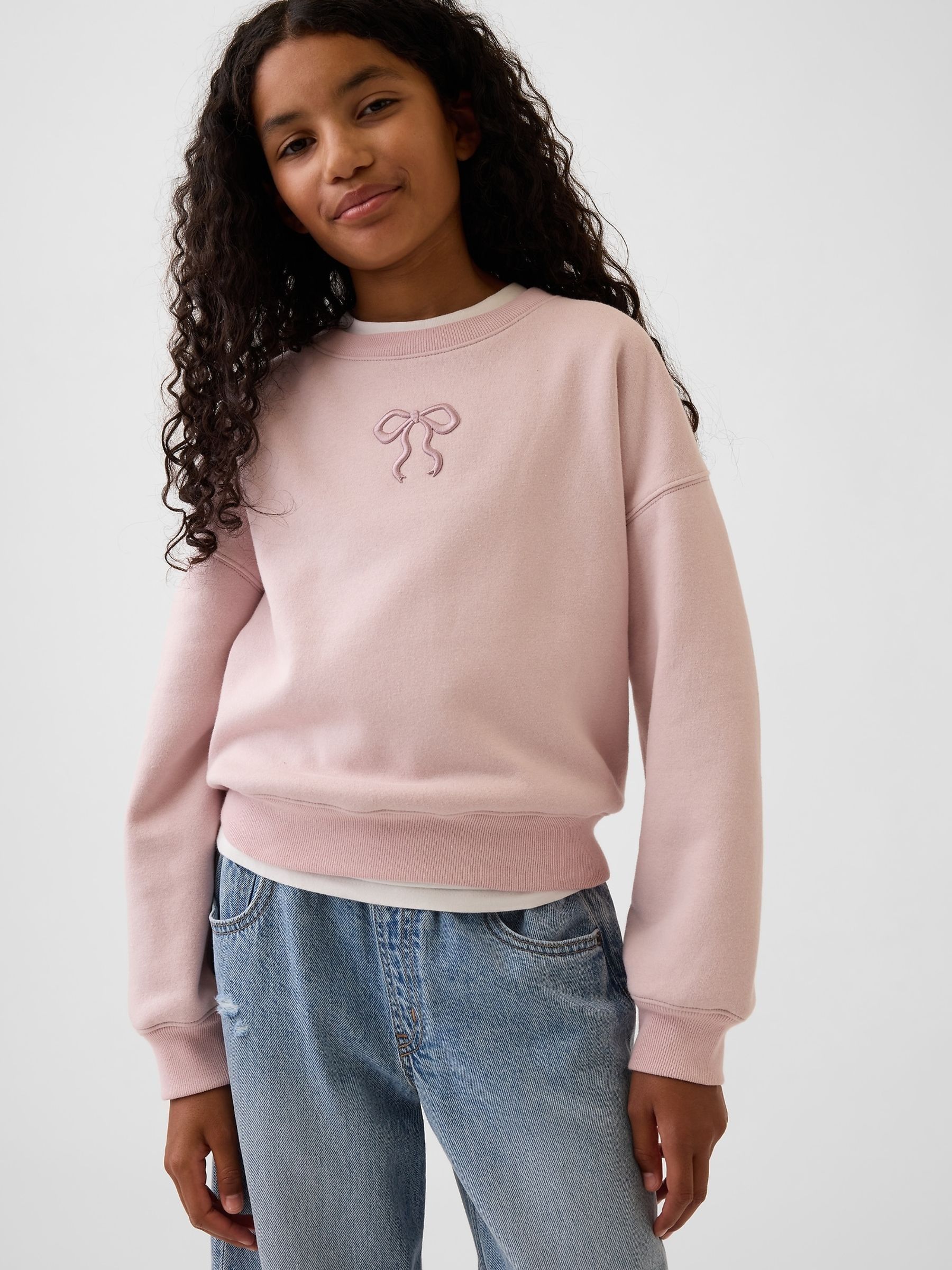 Pink Bow Vintage Soft Wedge Sweatshirt - Image 1 of 5
