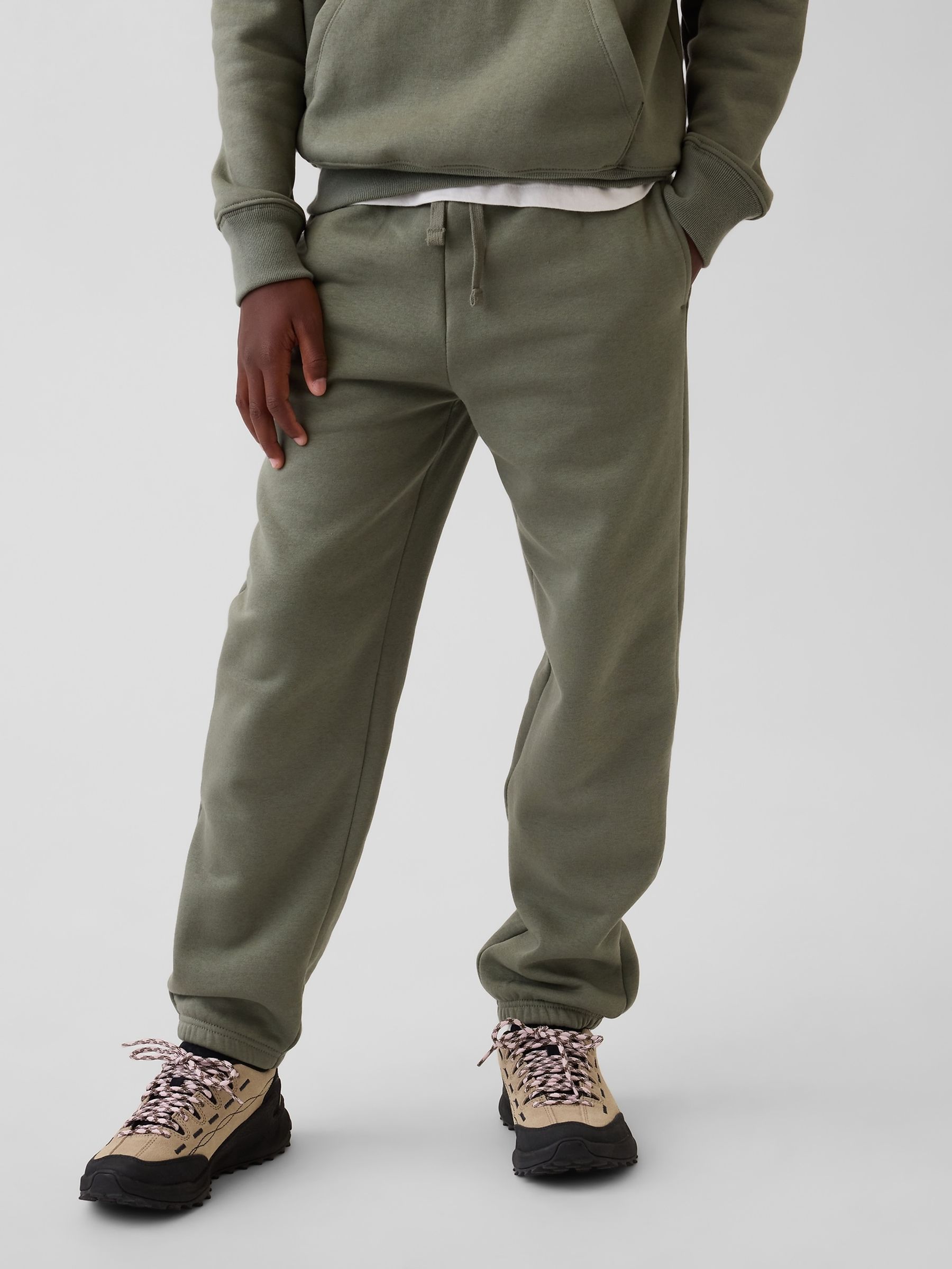 Khaki Green Relaxed Logo Joggers - Image 1 of 5 Khaki Green Relaxed Logo Joggers - Image 1 of 5