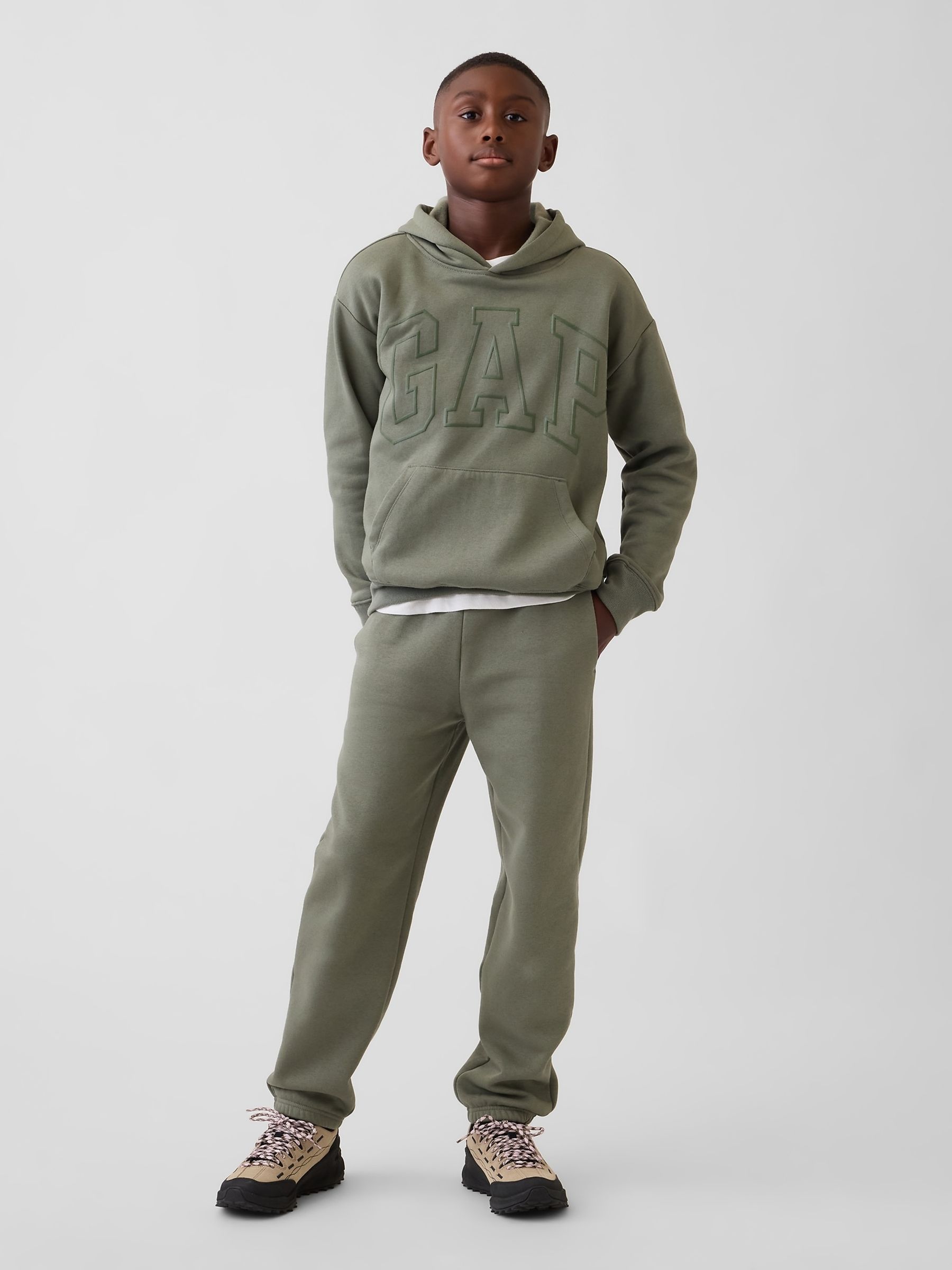 Khaki Green Relaxed Logo Joggers - Image 3 of 5