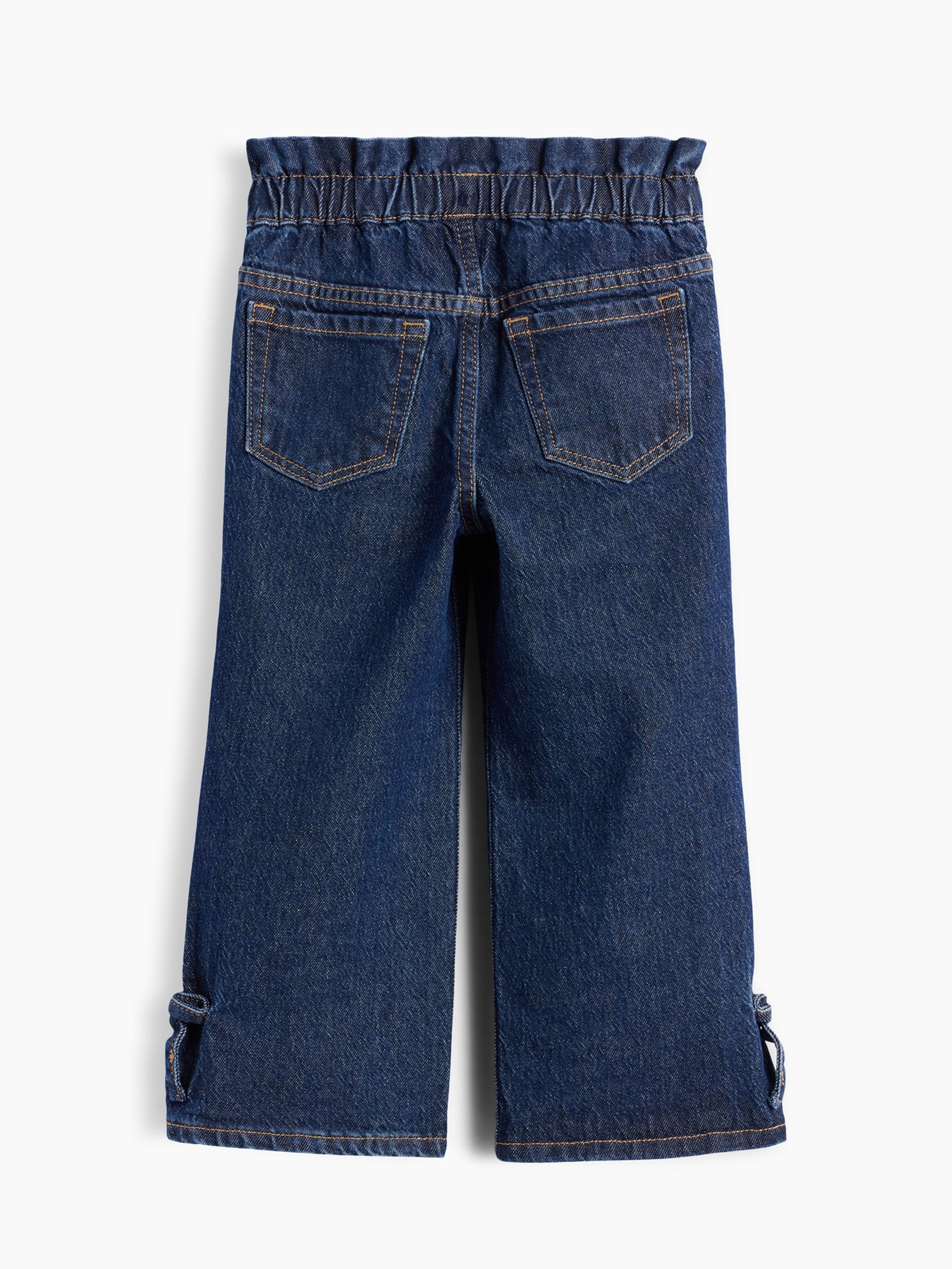 Dark Wash Bow Split-Hem Stride Jeans - Image 3 of 3 Dark Wash Bow Split-Hem Stride Jeans - Image 3 of 3