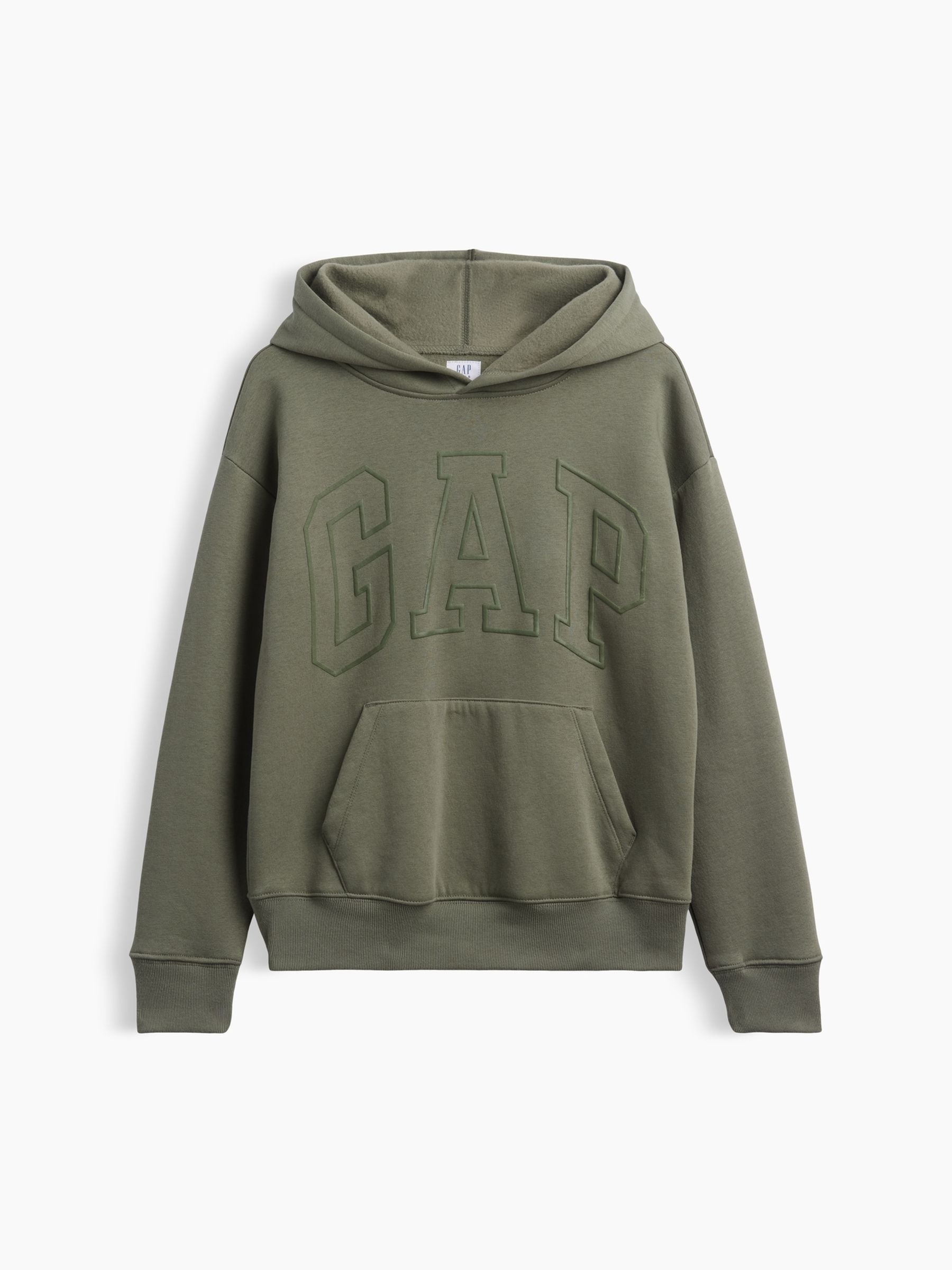 Khaki Green Relaxed Logo Hoodie - Image 3 of 4