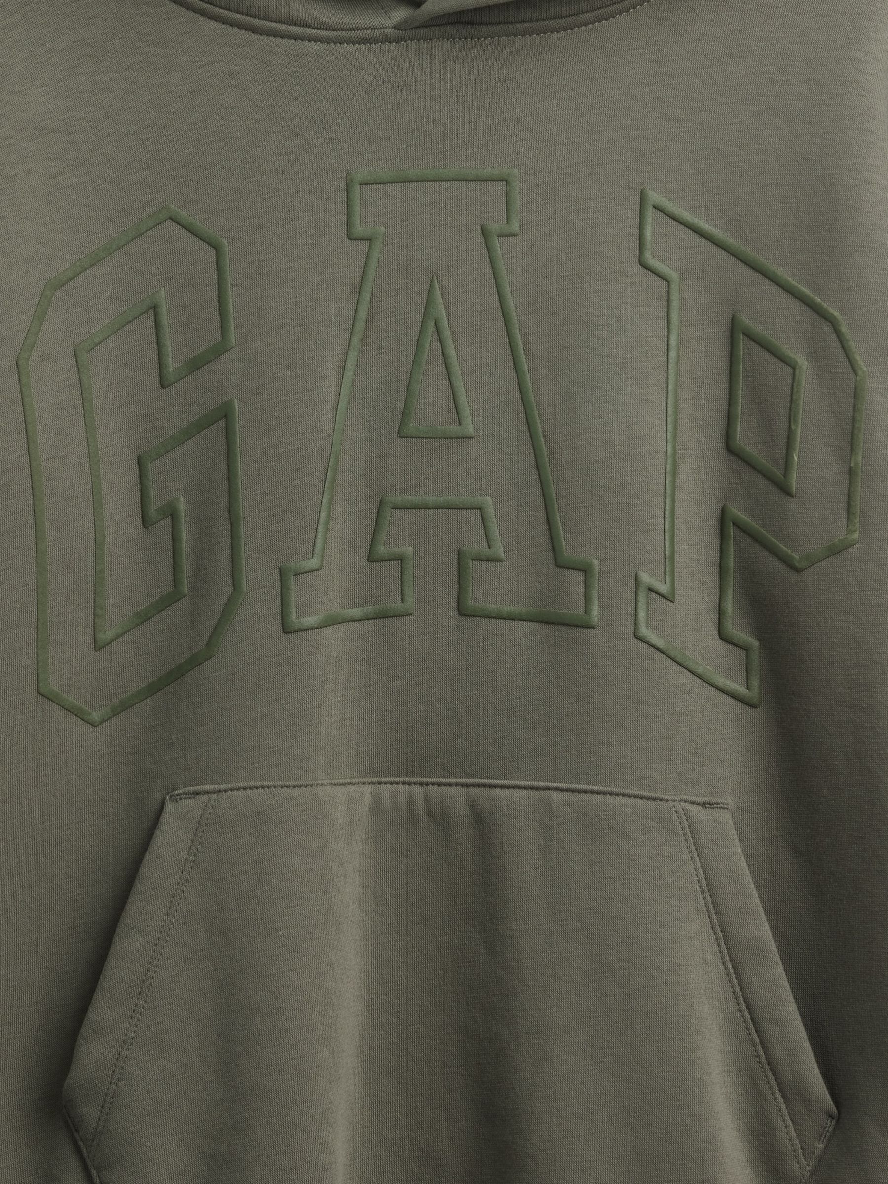 Khaki Green Relaxed Logo Hoodie - Image 4 of 4