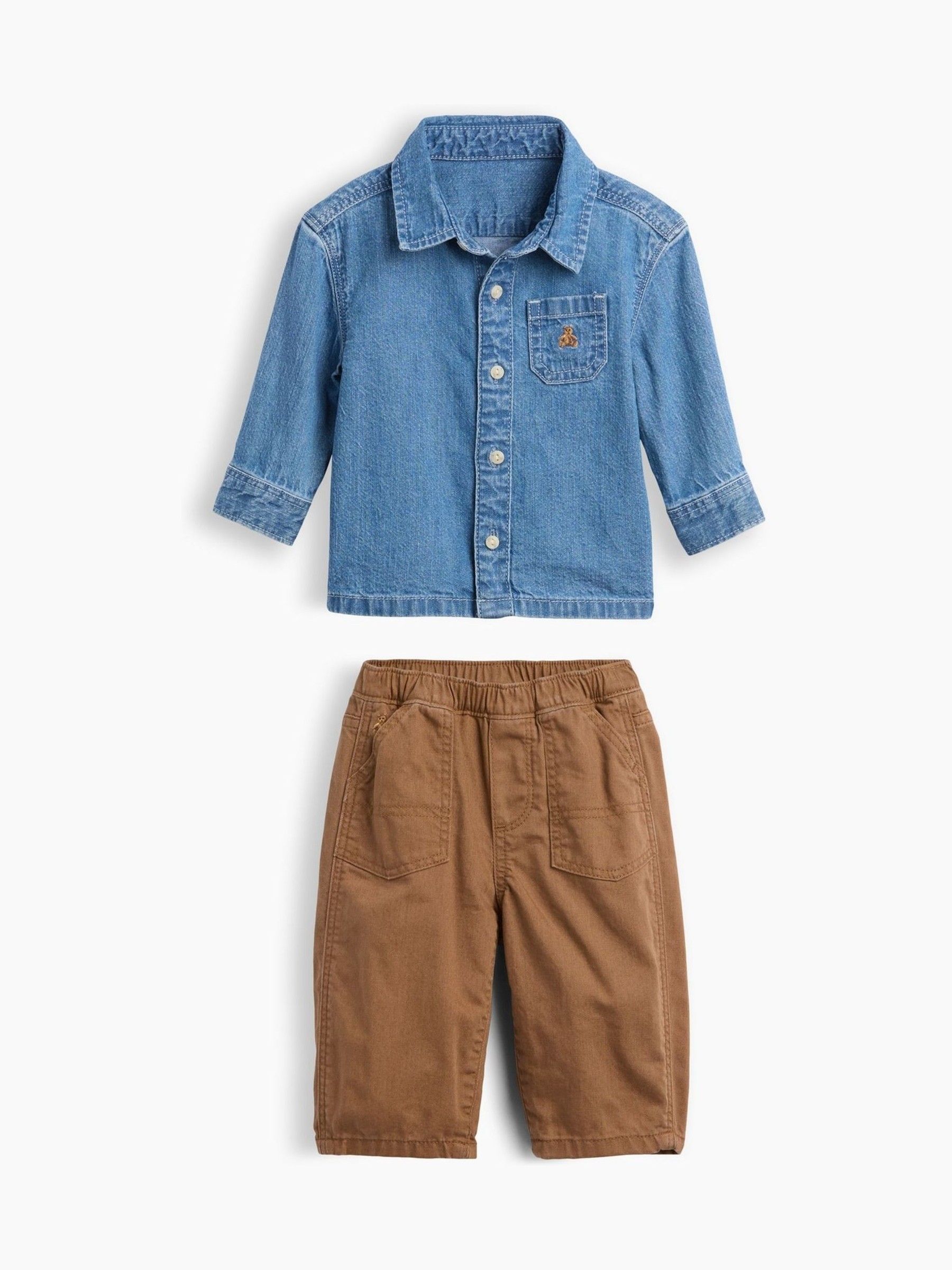 Light Wash/ Brown Denim Outfit Set - Image 1 of 2