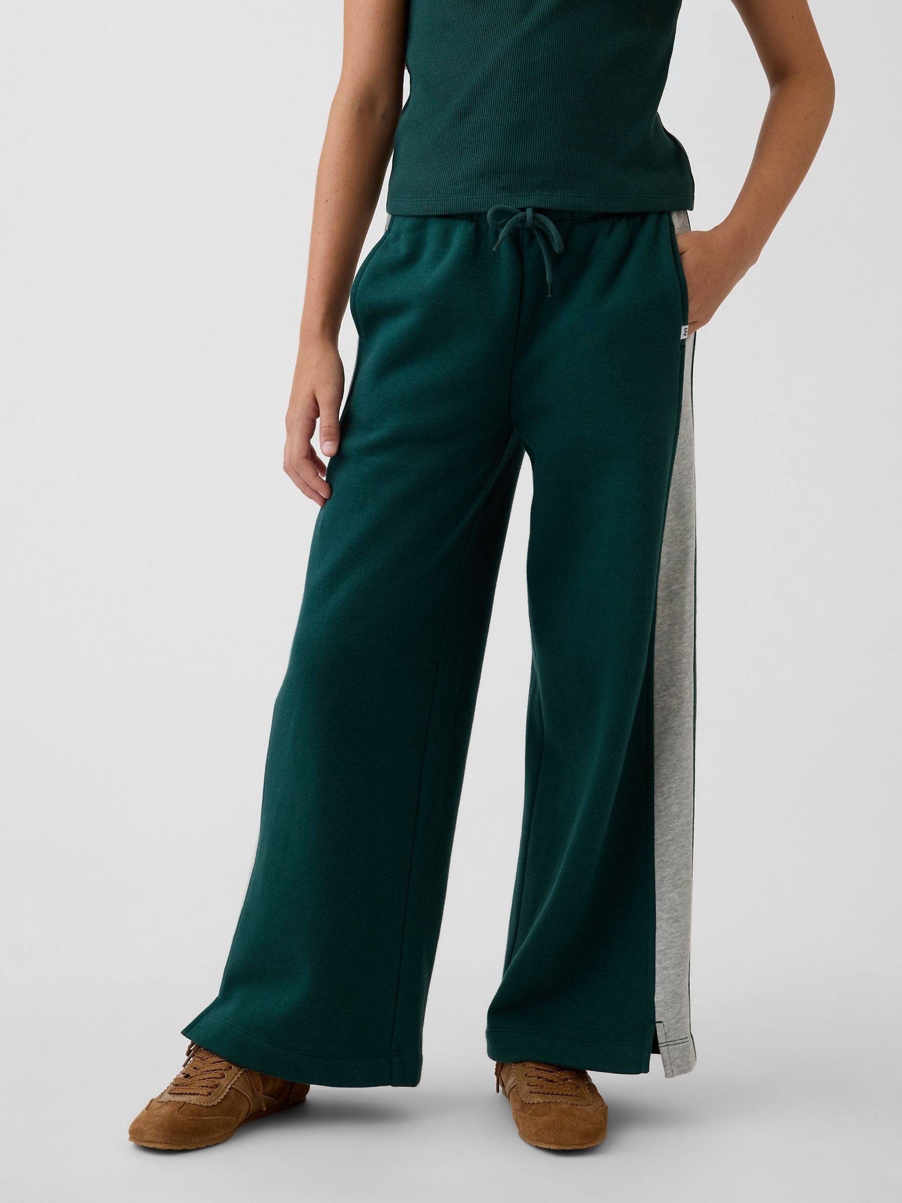 Dark Green VintageSoft Baggy Varsity Joggers - Image 1 of 5