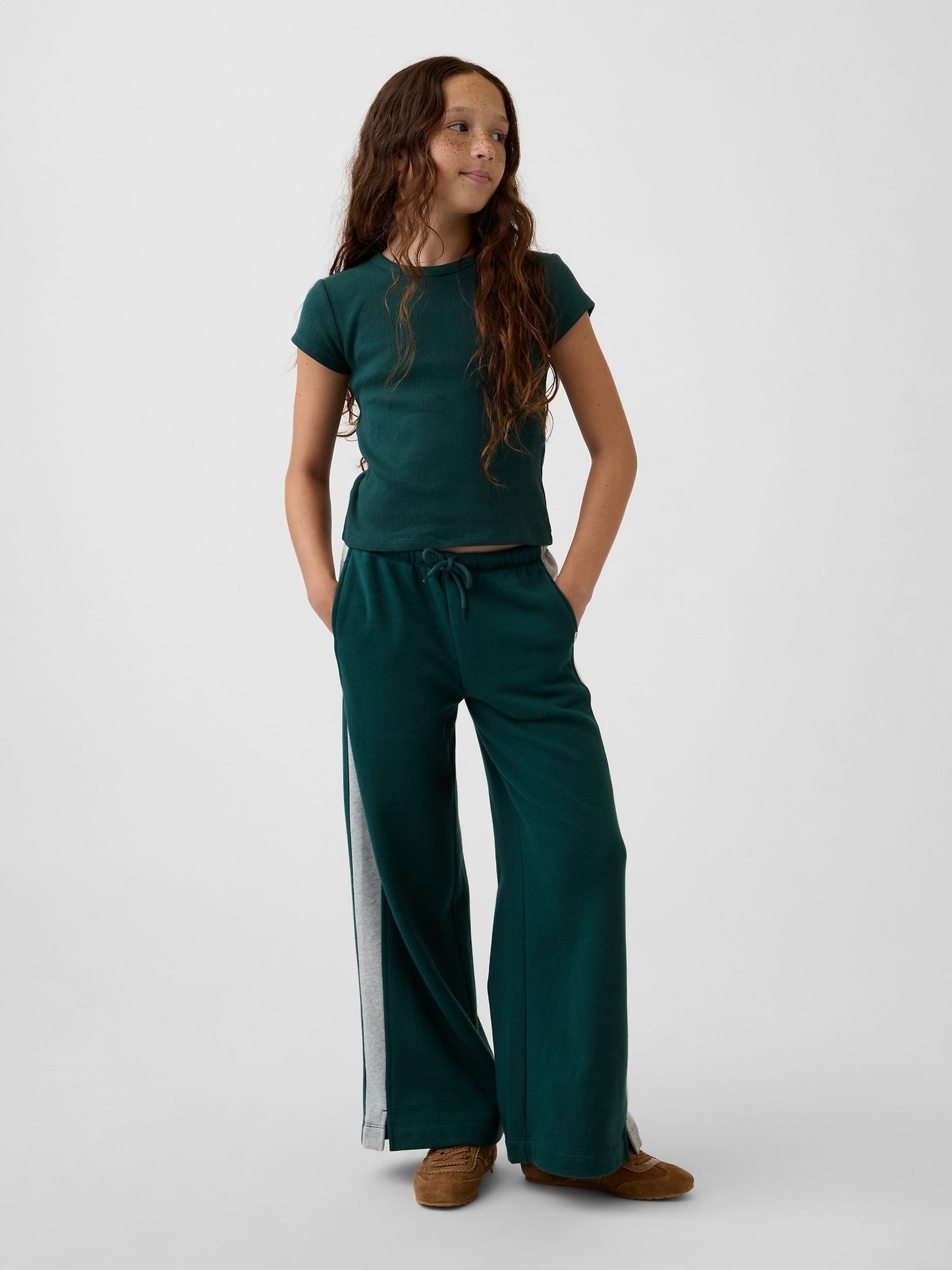 Dark Green VintageSoft Baggy Varsity Joggers - Image 3 of 5