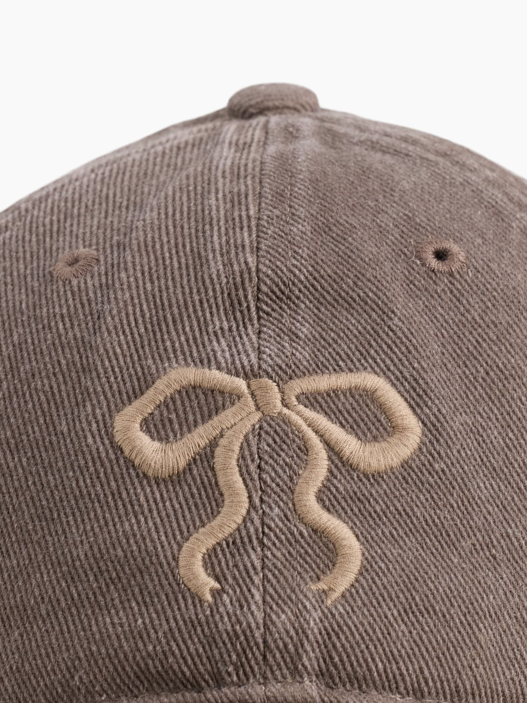 Brown Denim Bow Baseball Cap - Image 3 of 3