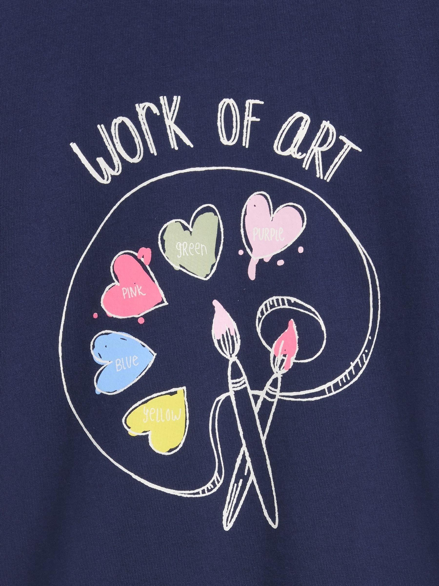 Navy Art Graphic Long Sleeve T-Shirt - Image 3 of 3 Navy Art Graphic Long Sleeve T-Shirt - Image 3 of 3