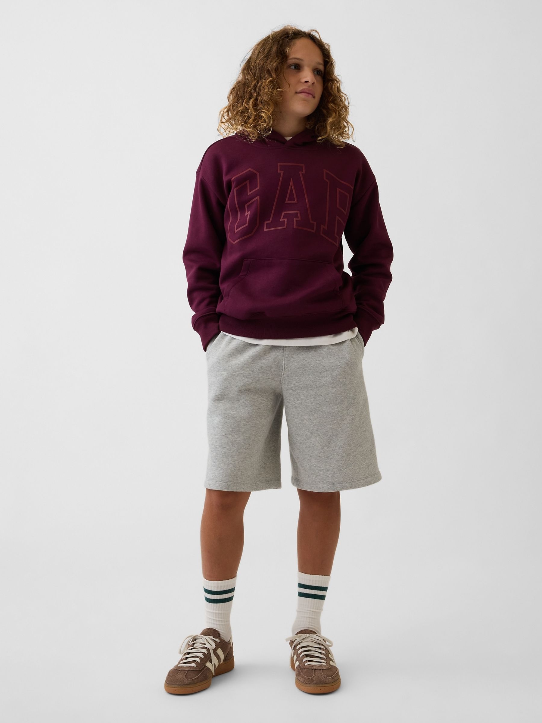 Burgundy Relaxed Logo Hoodie - Image 3 of 5