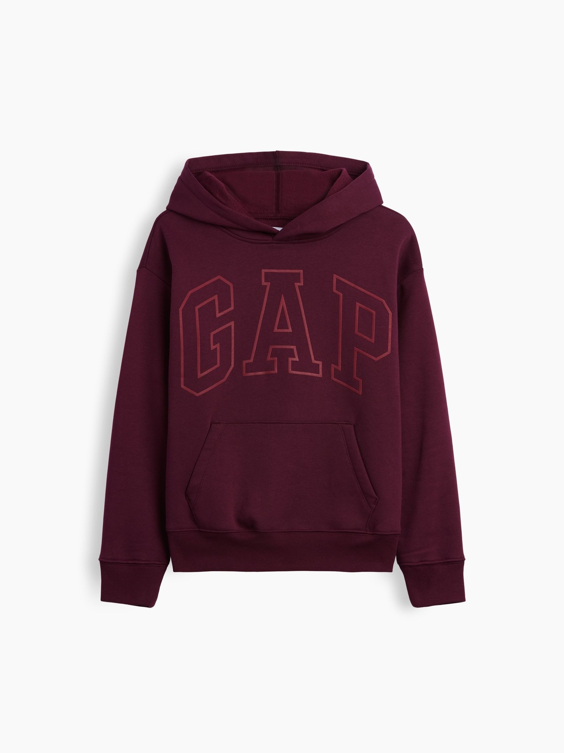 Burgundy Relaxed Logo Hoodie - Image 4 of 5