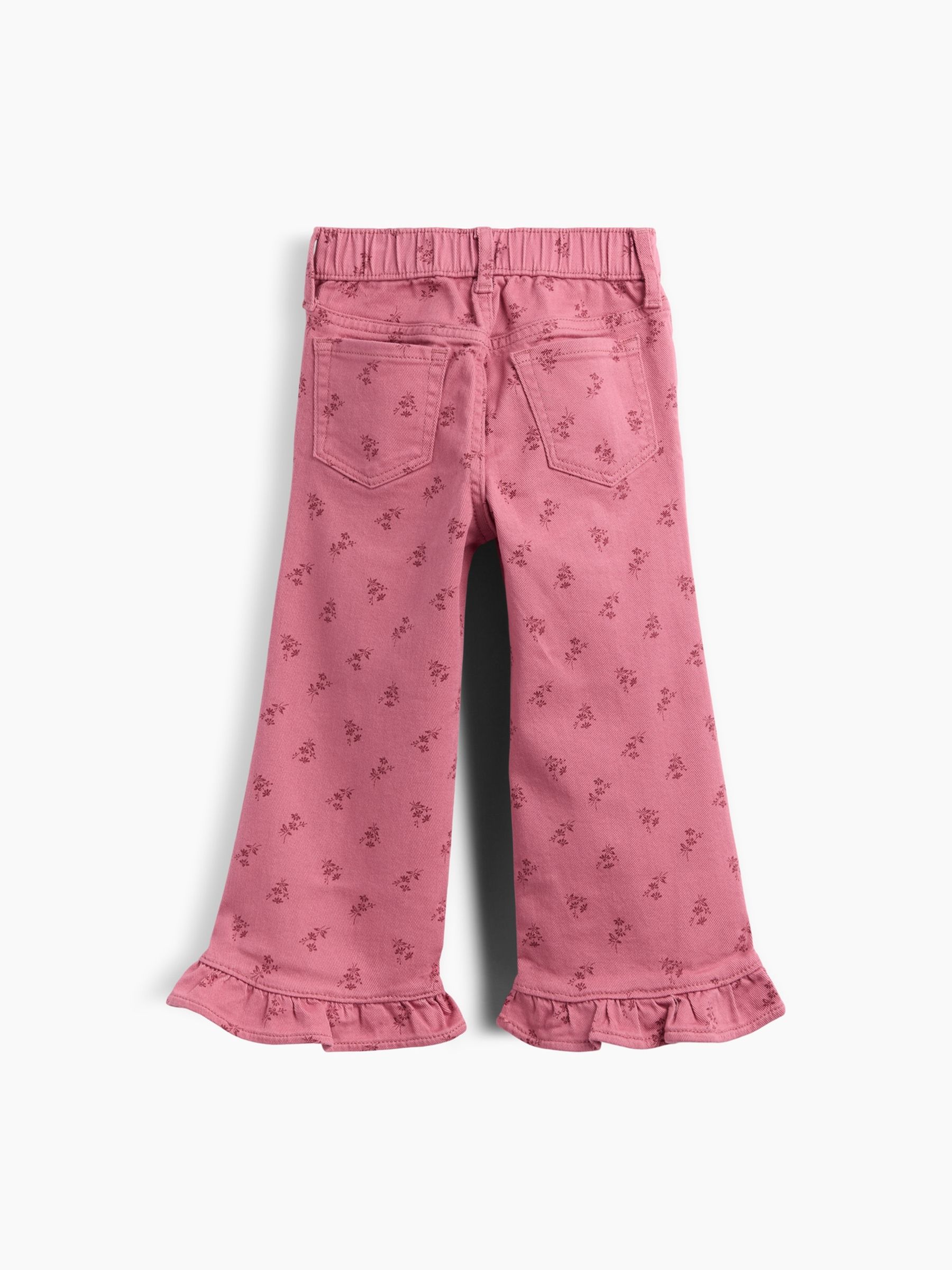 Pink Floral Ruffle-Hem Stride Jeans - Image 3 of 3