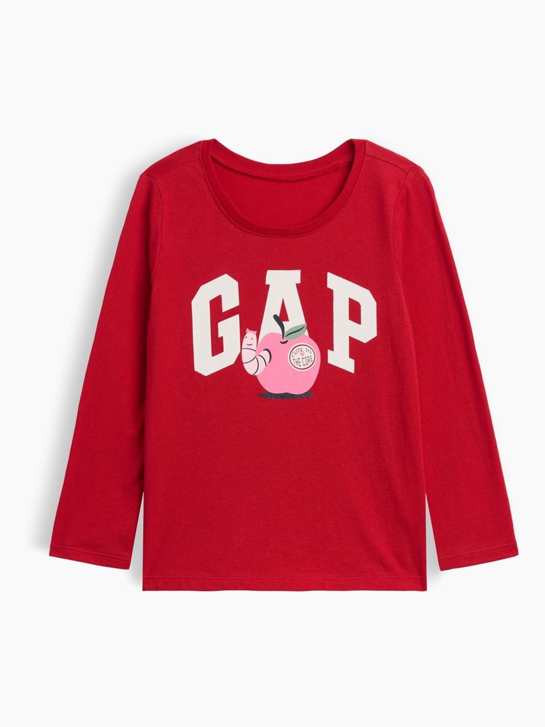 Red Apple Graphic Long Sleeve T-Shirt - Image 1 of 3 Red Apple Graphic Long Sleeve T-Shirt - Image 1 of 3