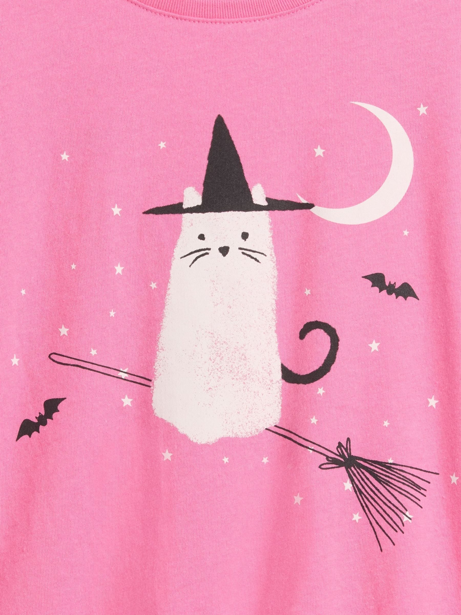 Pink Halloween Graphic Short Sleeve T-Shirt - Image 3 of 3