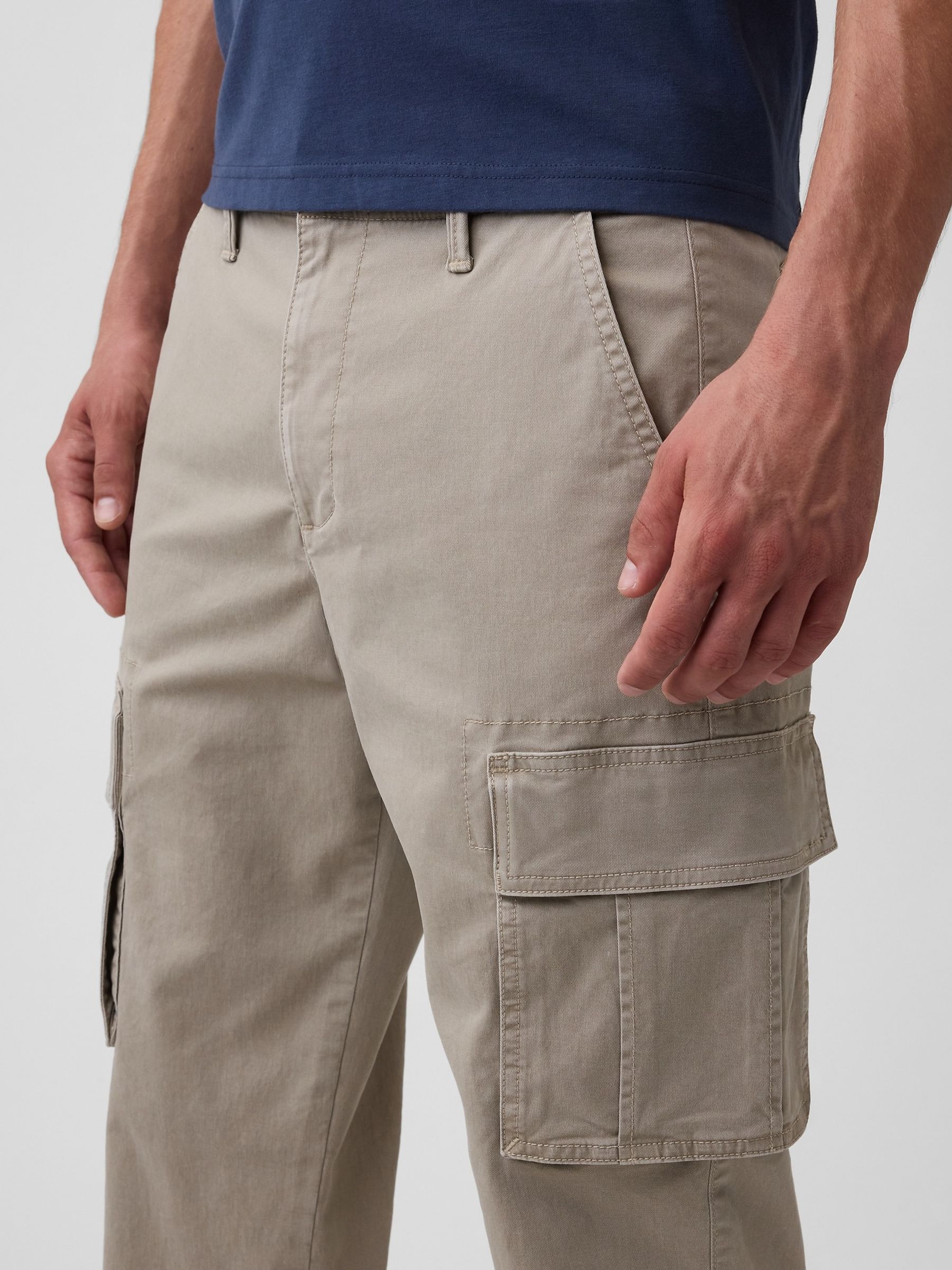 Grey Essential Straight Cargo Trousers - Image 3 of 6