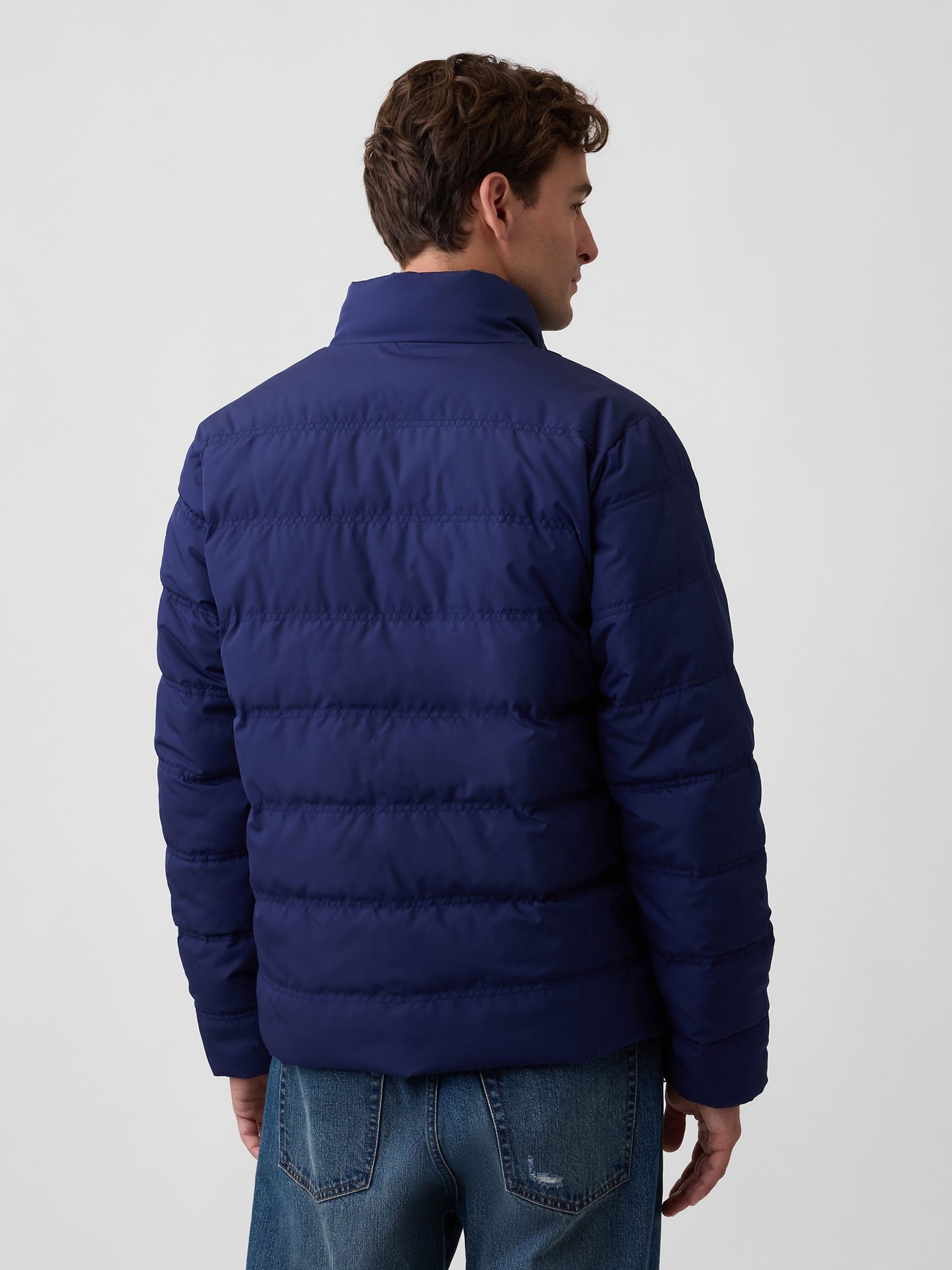 Navy Relaxed Puffer Jacket - Image 2 of 4 Navy Relaxed Puffer Jacket - Image 2 of 4
