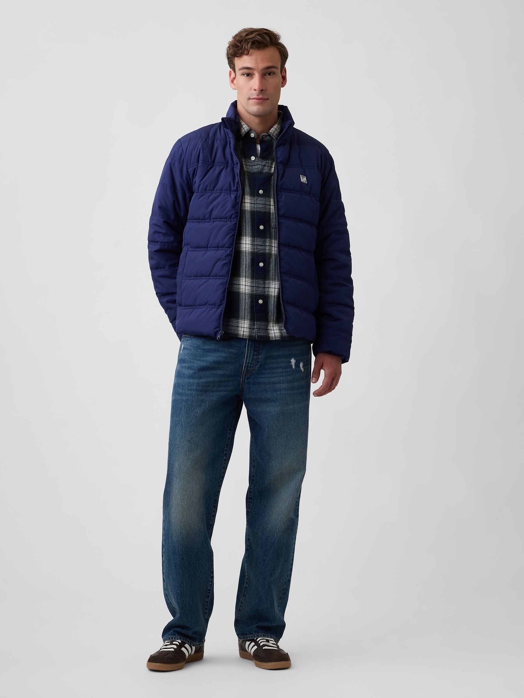 Navy Relaxed Puffer Jacket - Image 3 of 4