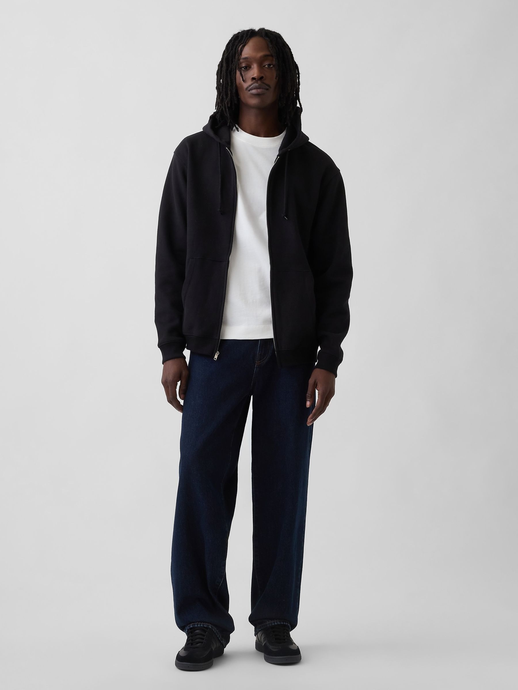 Black VintageSoft Relaxed Zip Hoodie - Image 3 of 5