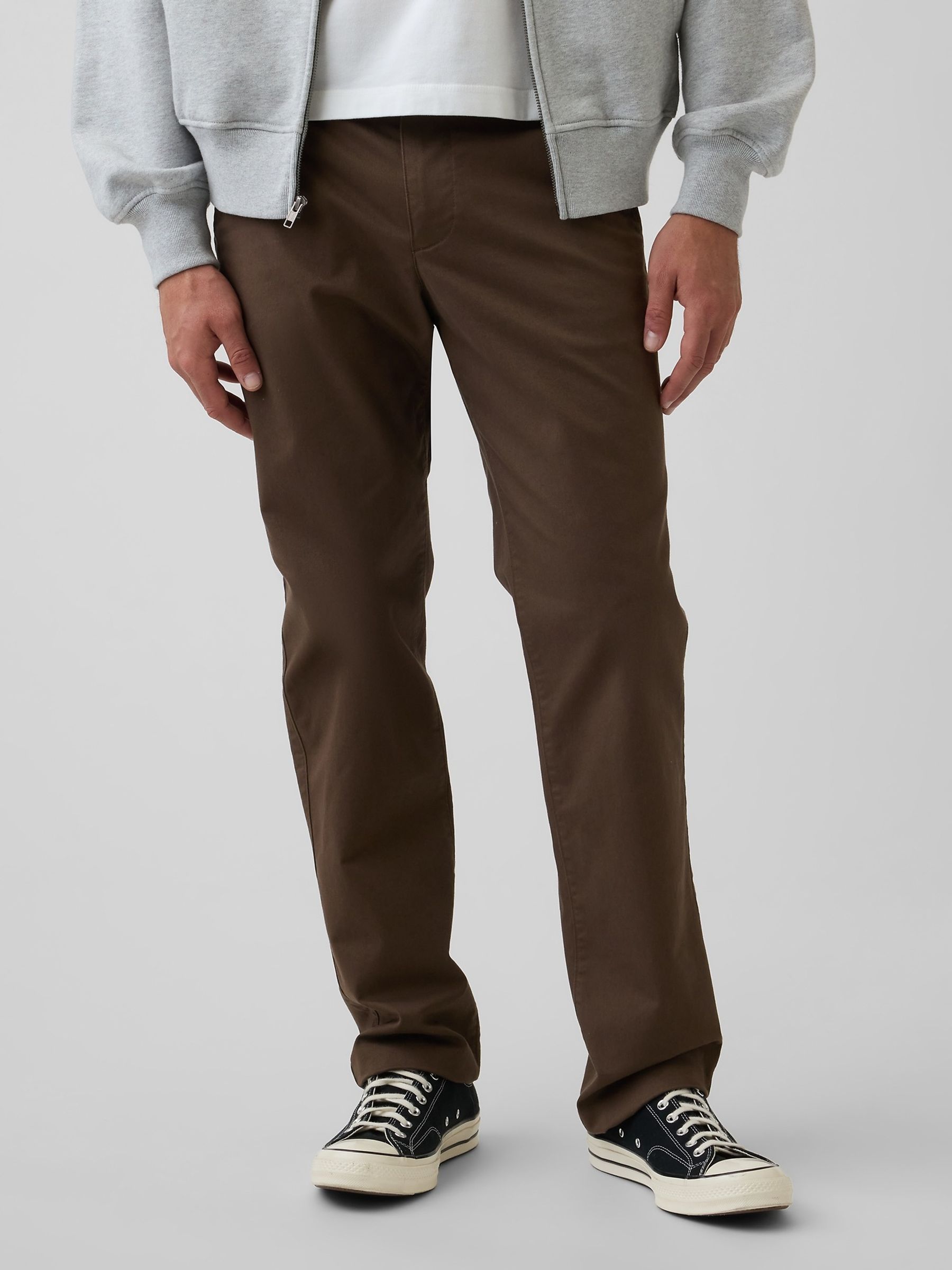 Brown Modern Straight Chinos - Image 1 of 6