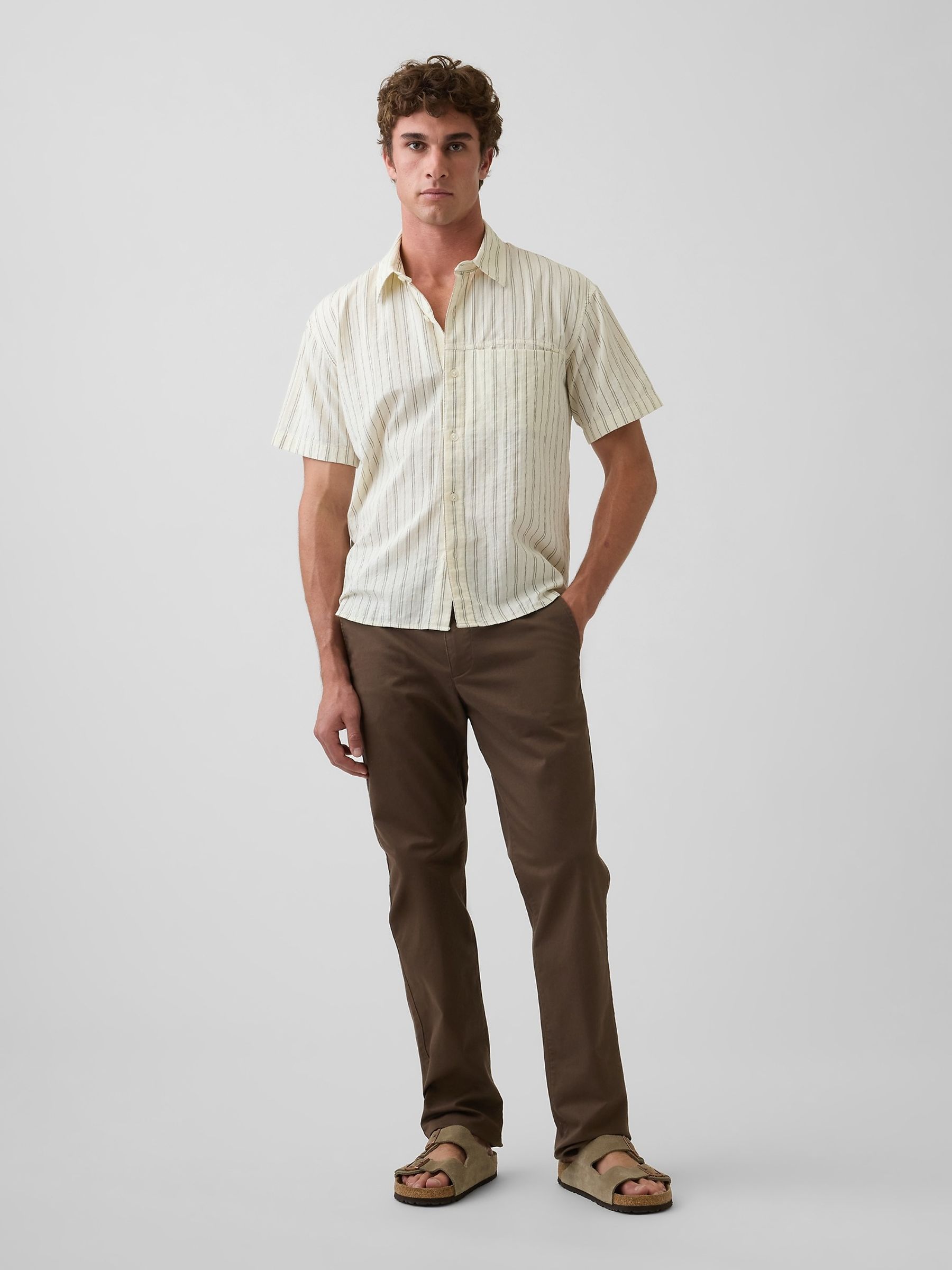 Brown Modern Straight Chinos - Image 5 of 6
