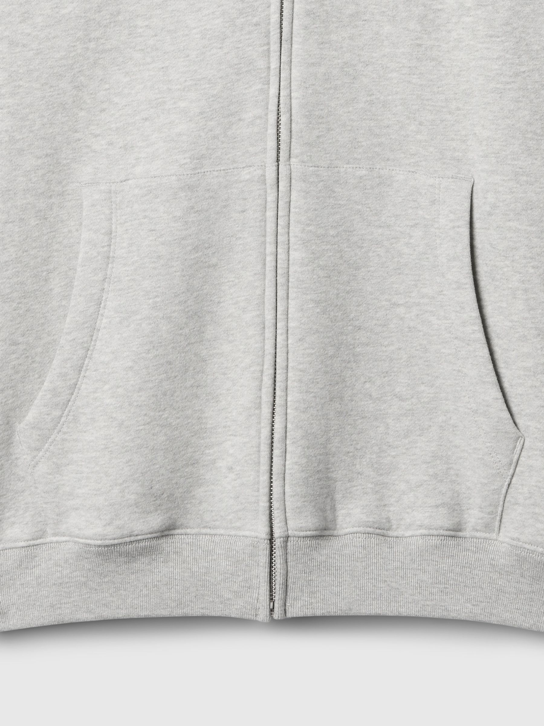 Grey VintageSoft Relaxed Zip Hoodie - Image 4 of 4 Grey VintageSoft Relaxed Zip Hoodie - Image 4 of 4