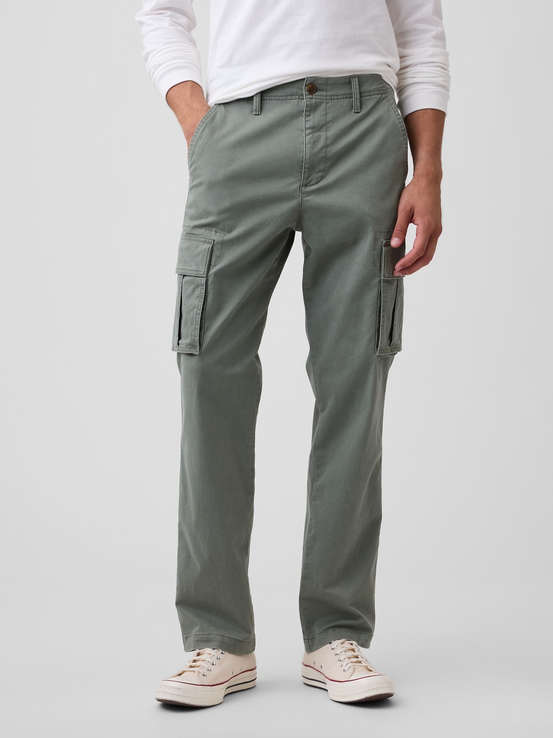 Green Essential Straight Cargo Trousers - Image 1 of 6