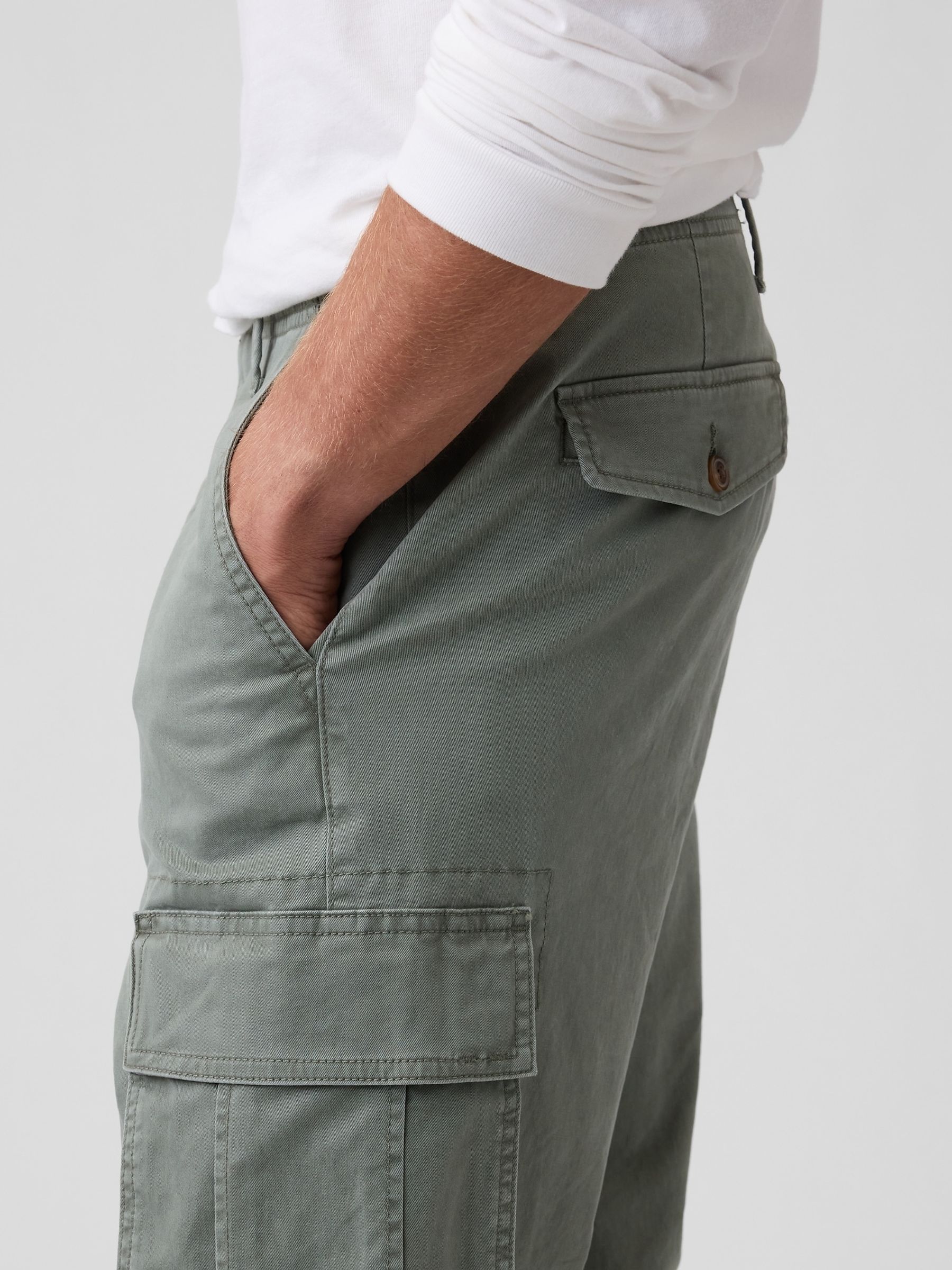 Green Essential Straight Cargo Trousers - Image 5 of 6